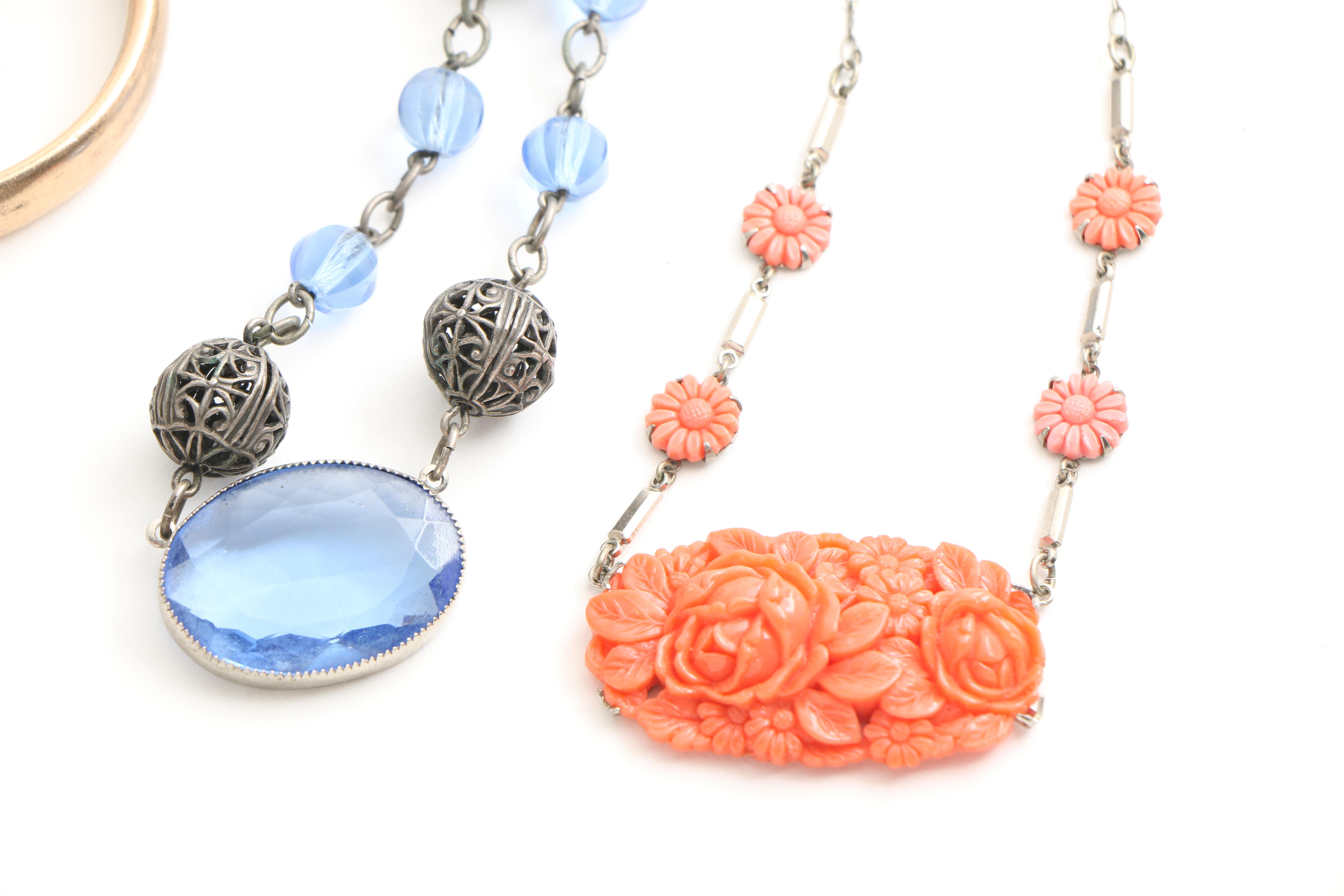 Collection of Vintage Costume Jewelry Including Italian Micro-Mosaic