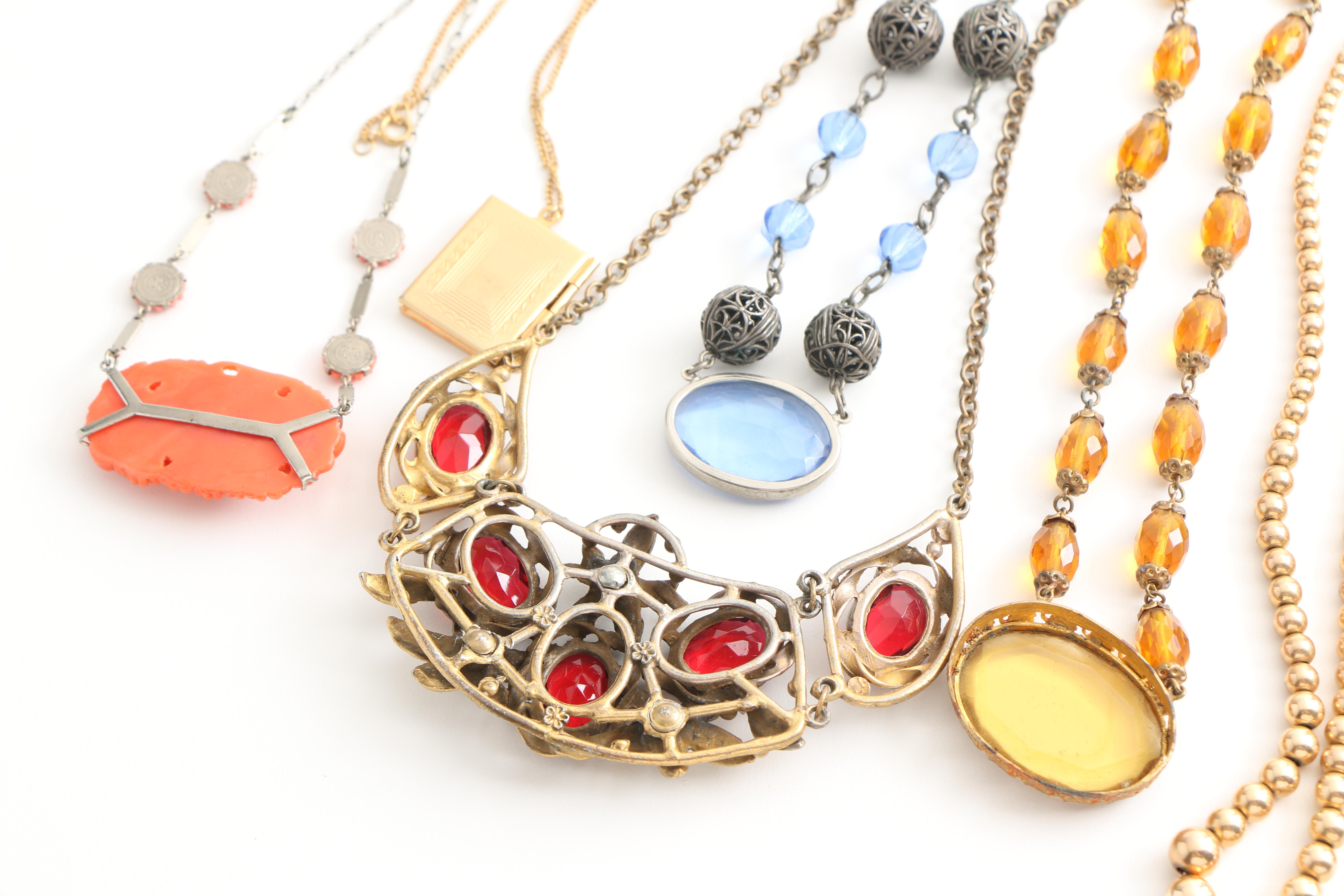 Collection of Vintage Costume Jewelry Including Italian Micro-Mosaic