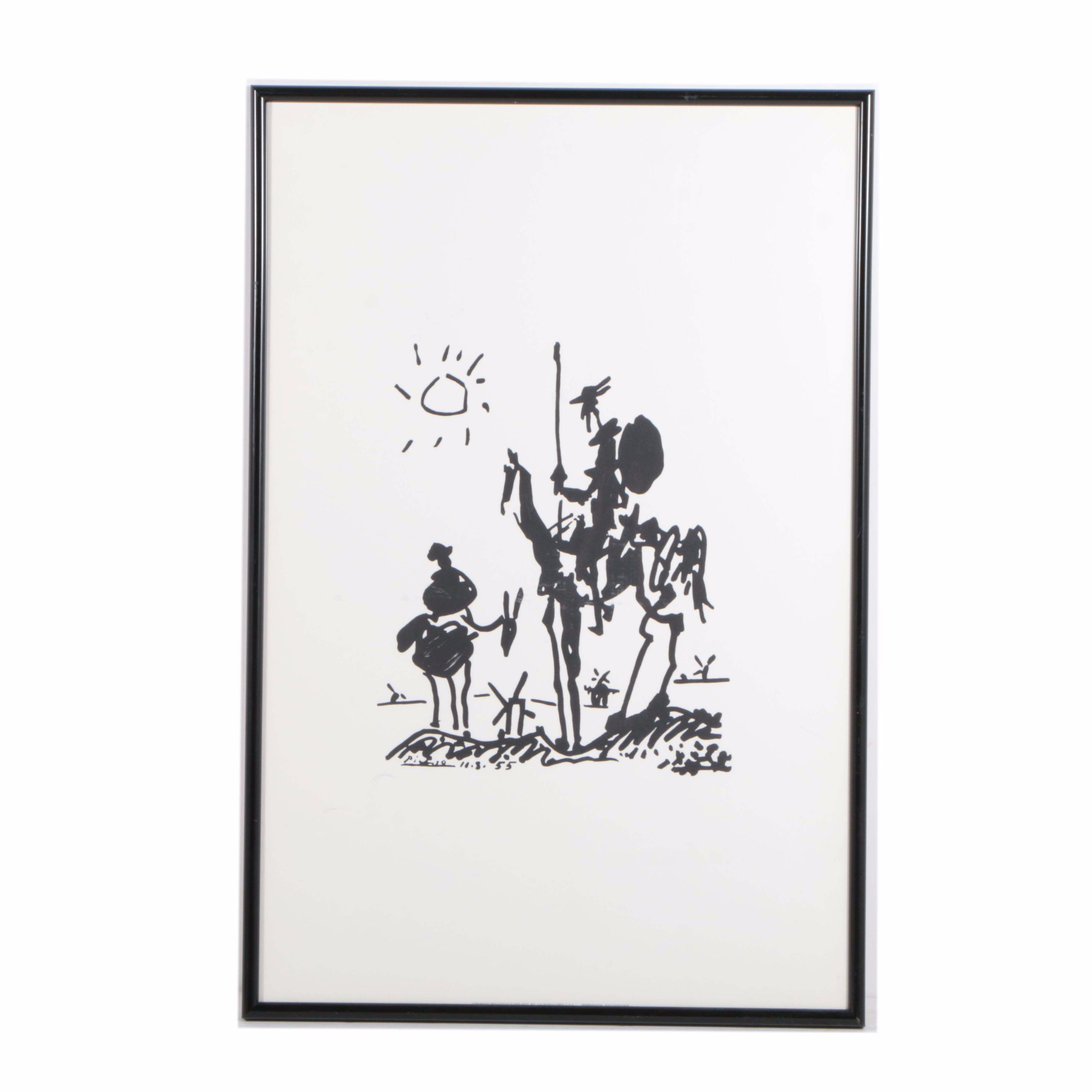 Halftone Print on Paper After Pablo Picasso's  "Don Quixote"