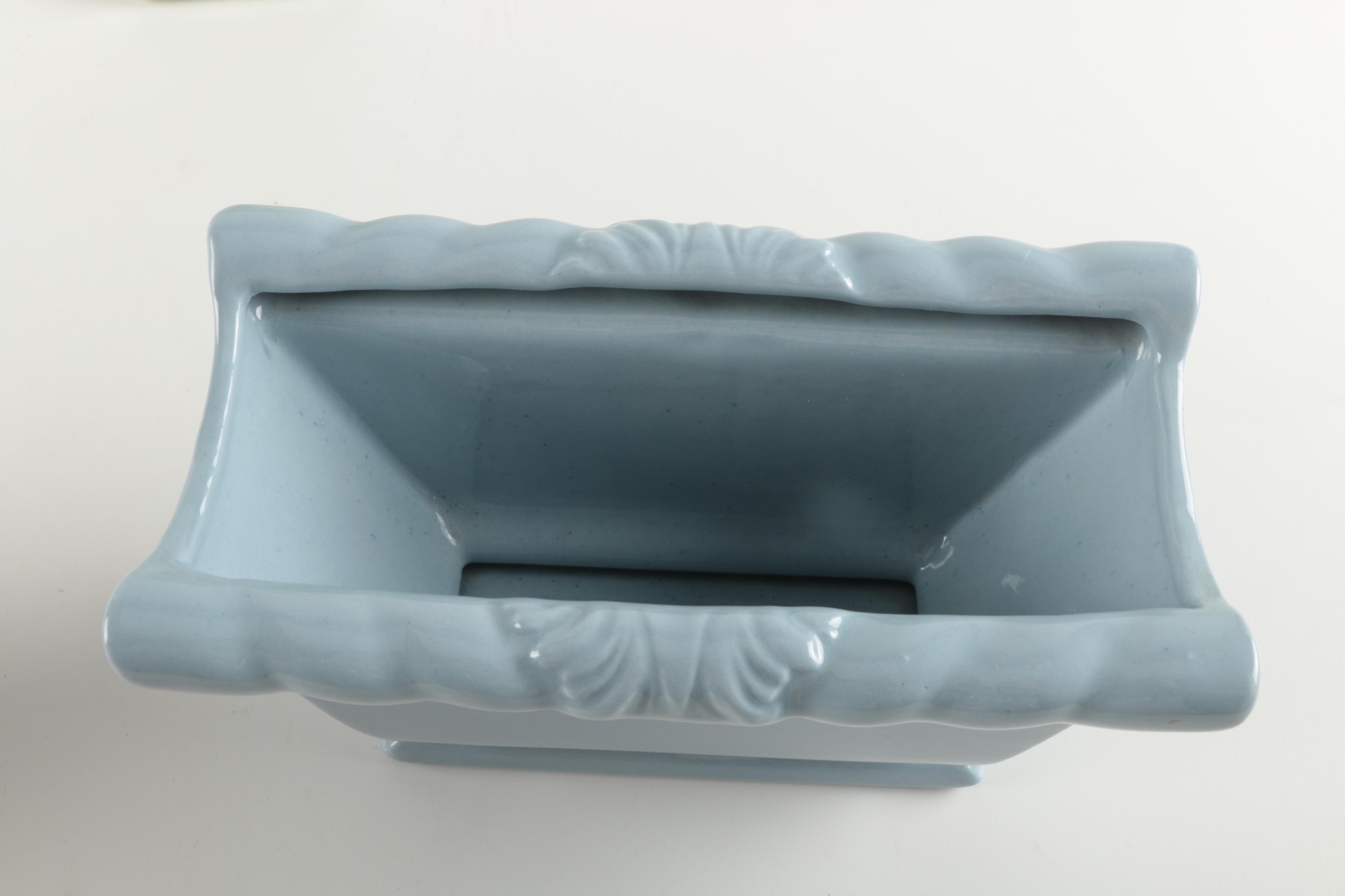 Vintage Pastel Footed Ceramic Planters