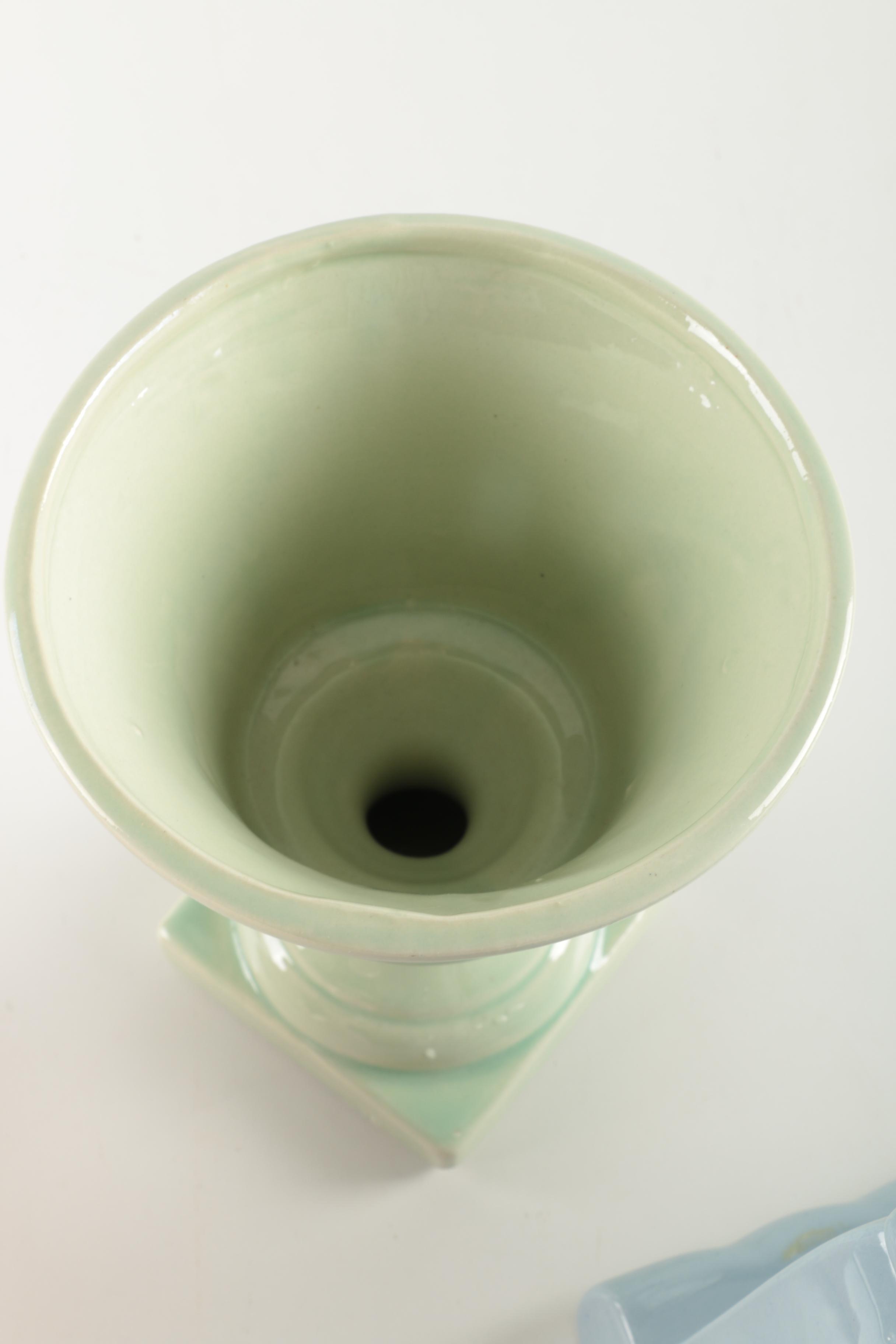 Vintage Pastel Footed Ceramic Planters