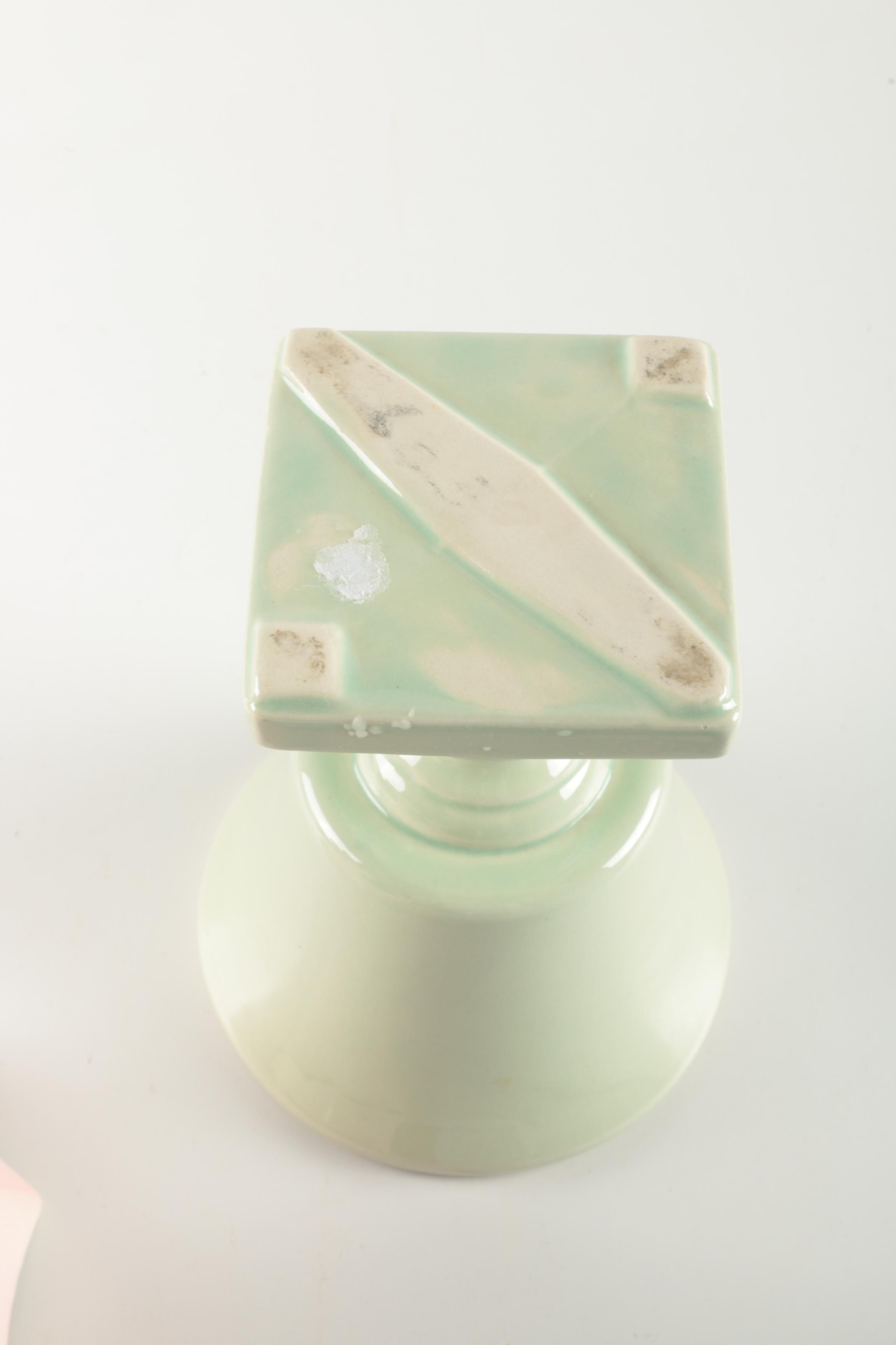 Vintage Pastel Footed Ceramic Planters