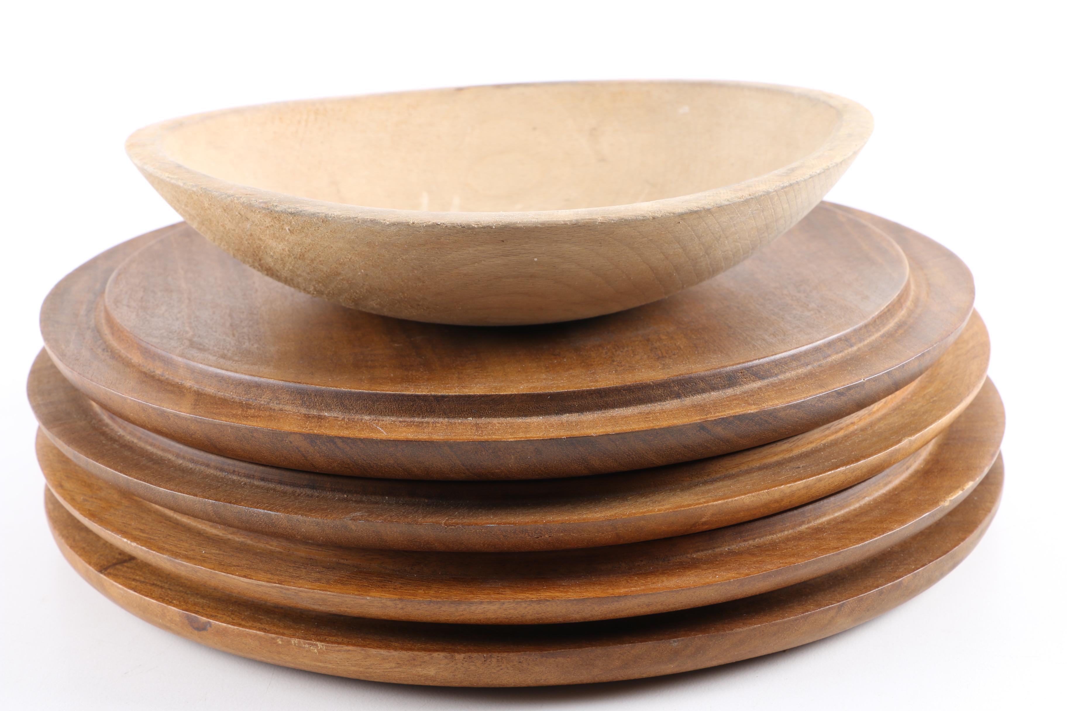 Wooden Serving Trays and Bowl