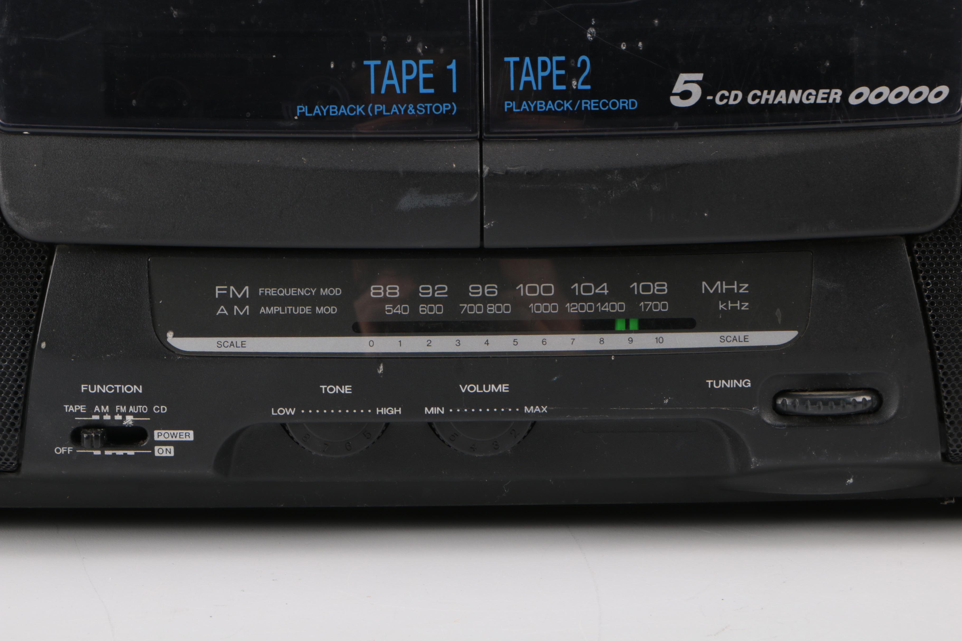 Sharp Five CD Boombox with SL Waber Surge Protector