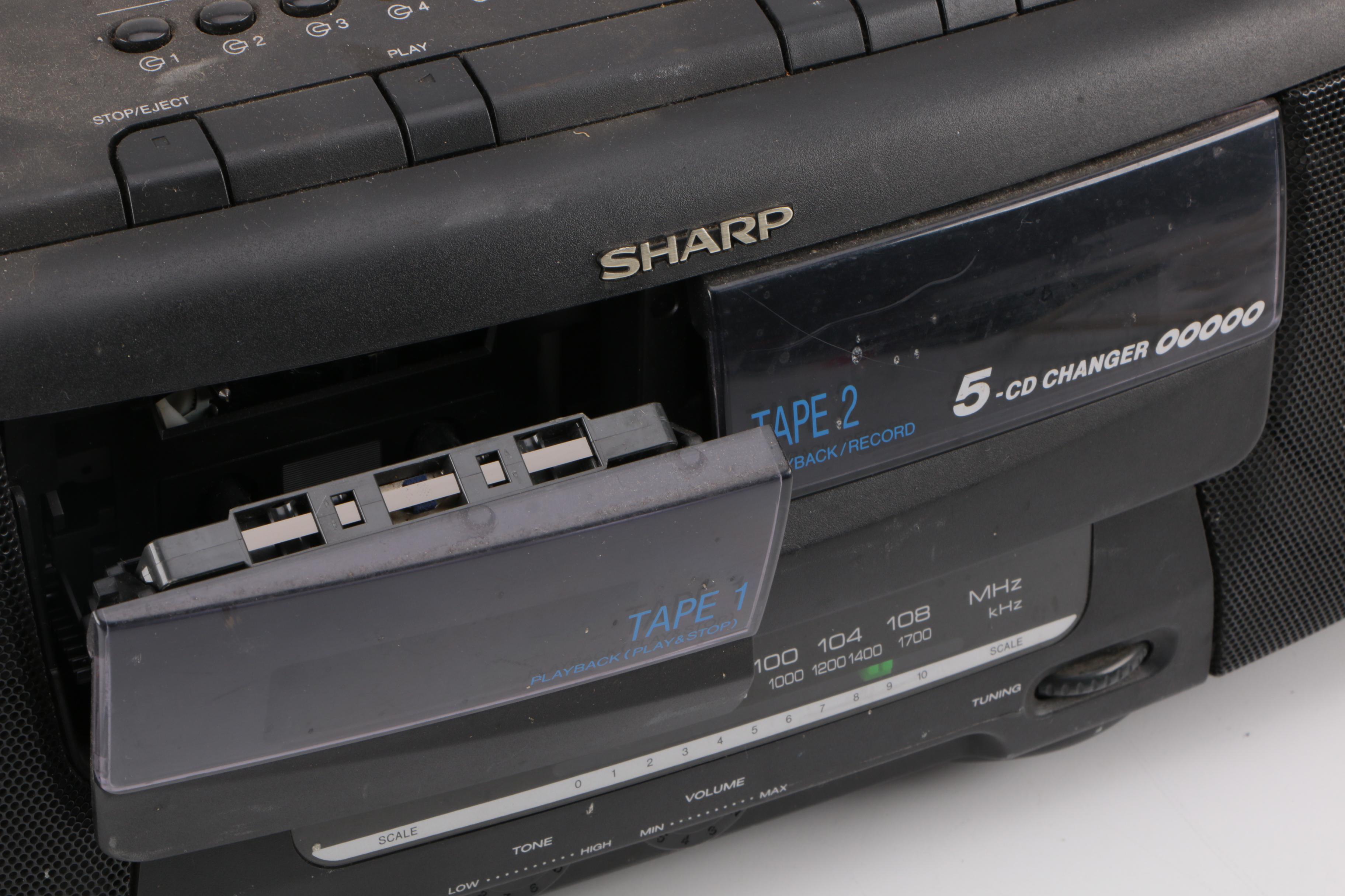 Sharp Five CD Boombox with SL Waber Surge Protector