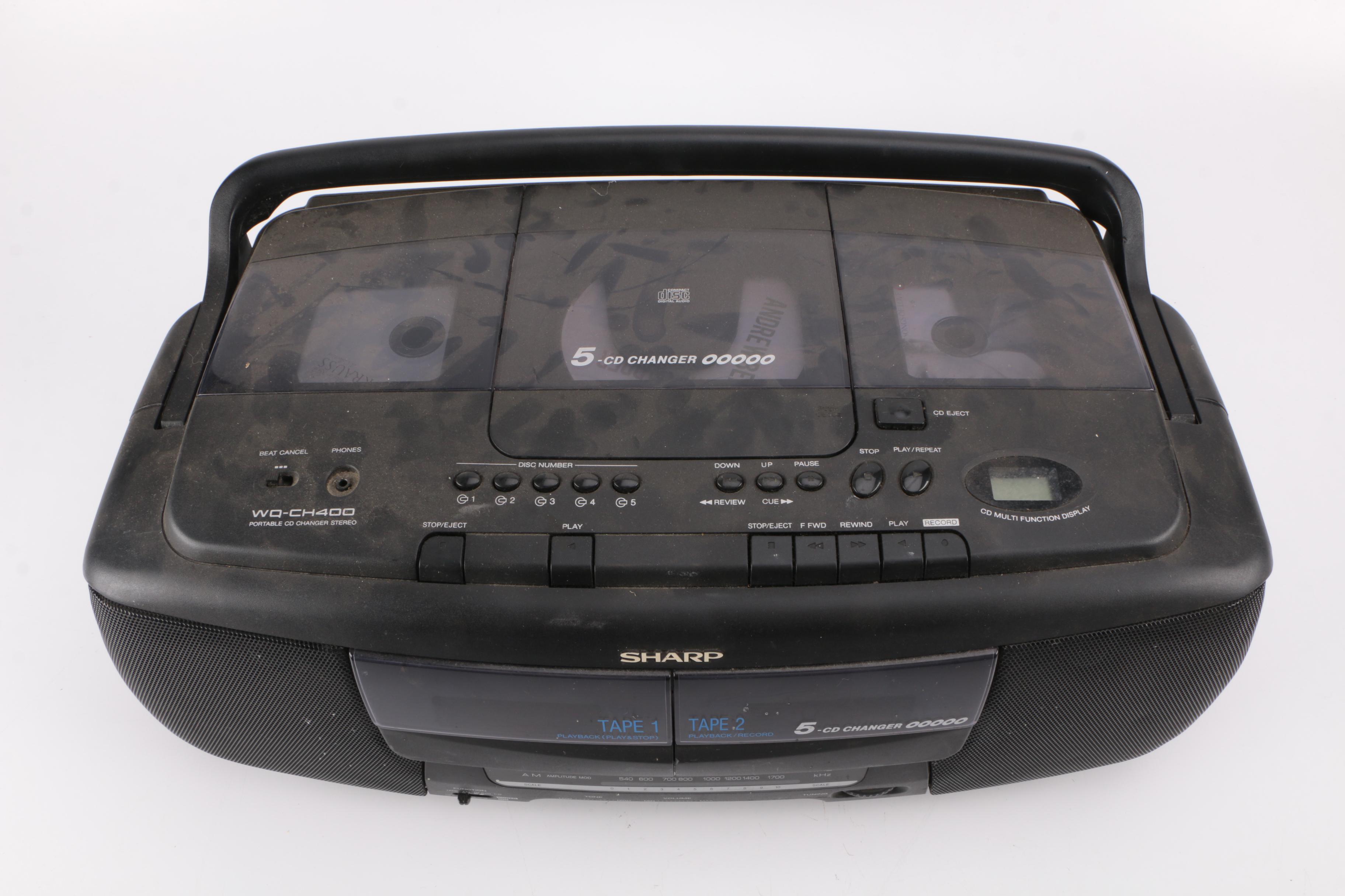Sharp Five CD Boombox with SL Waber Surge Protector