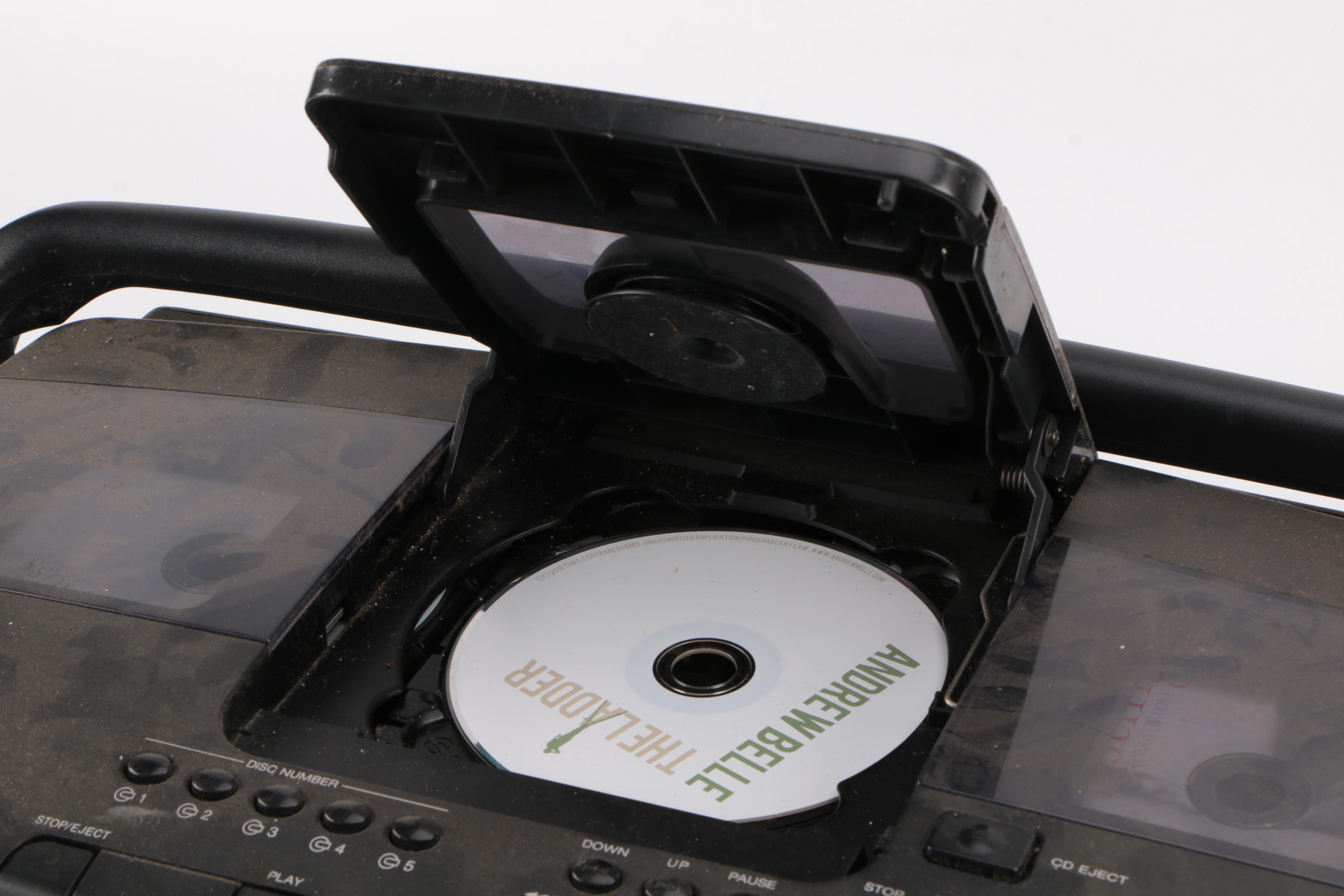 Sharp Five CD Boombox with SL Waber Surge Protector