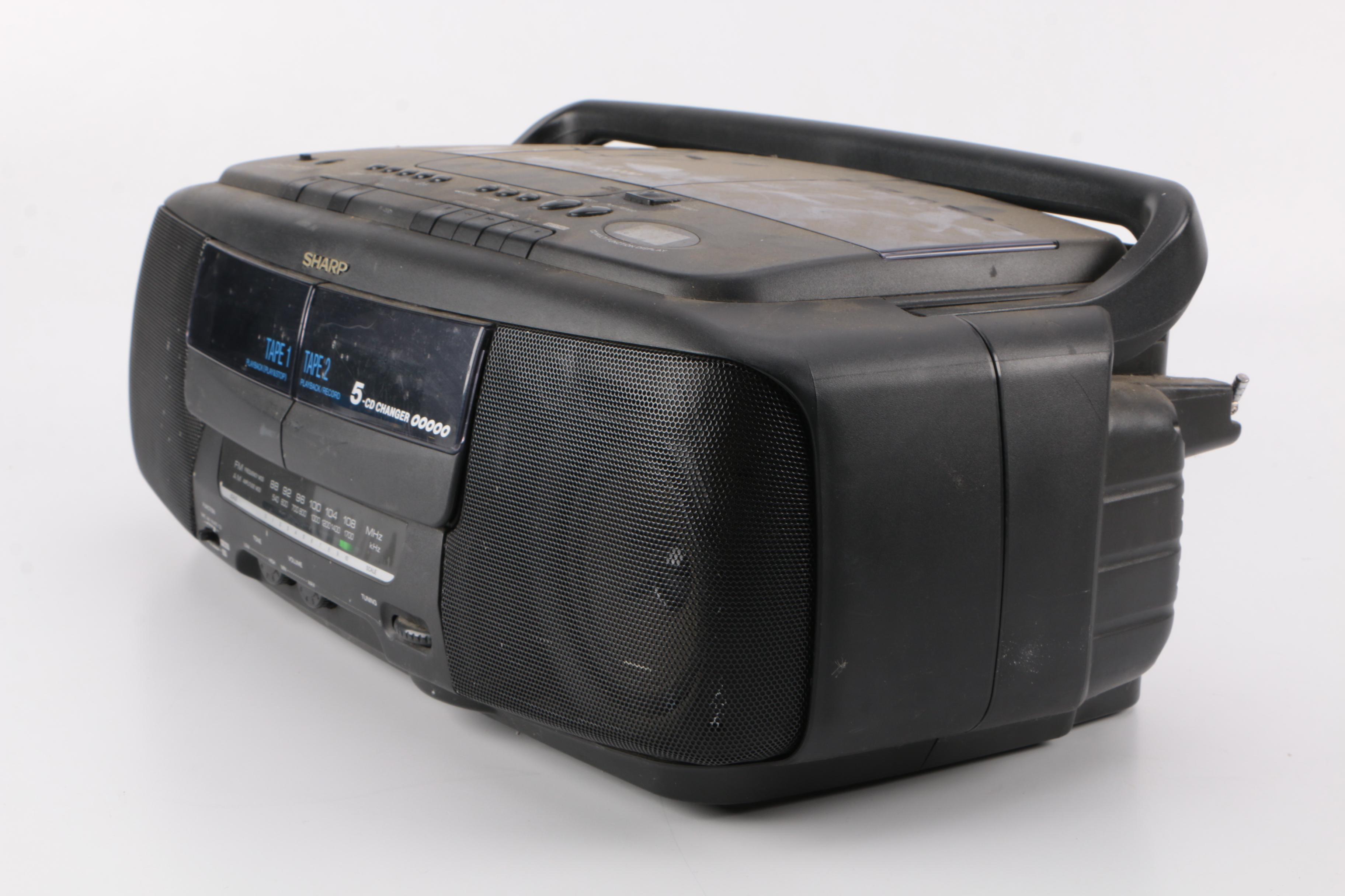 Sharp Five CD Boombox with SL Waber Surge Protector