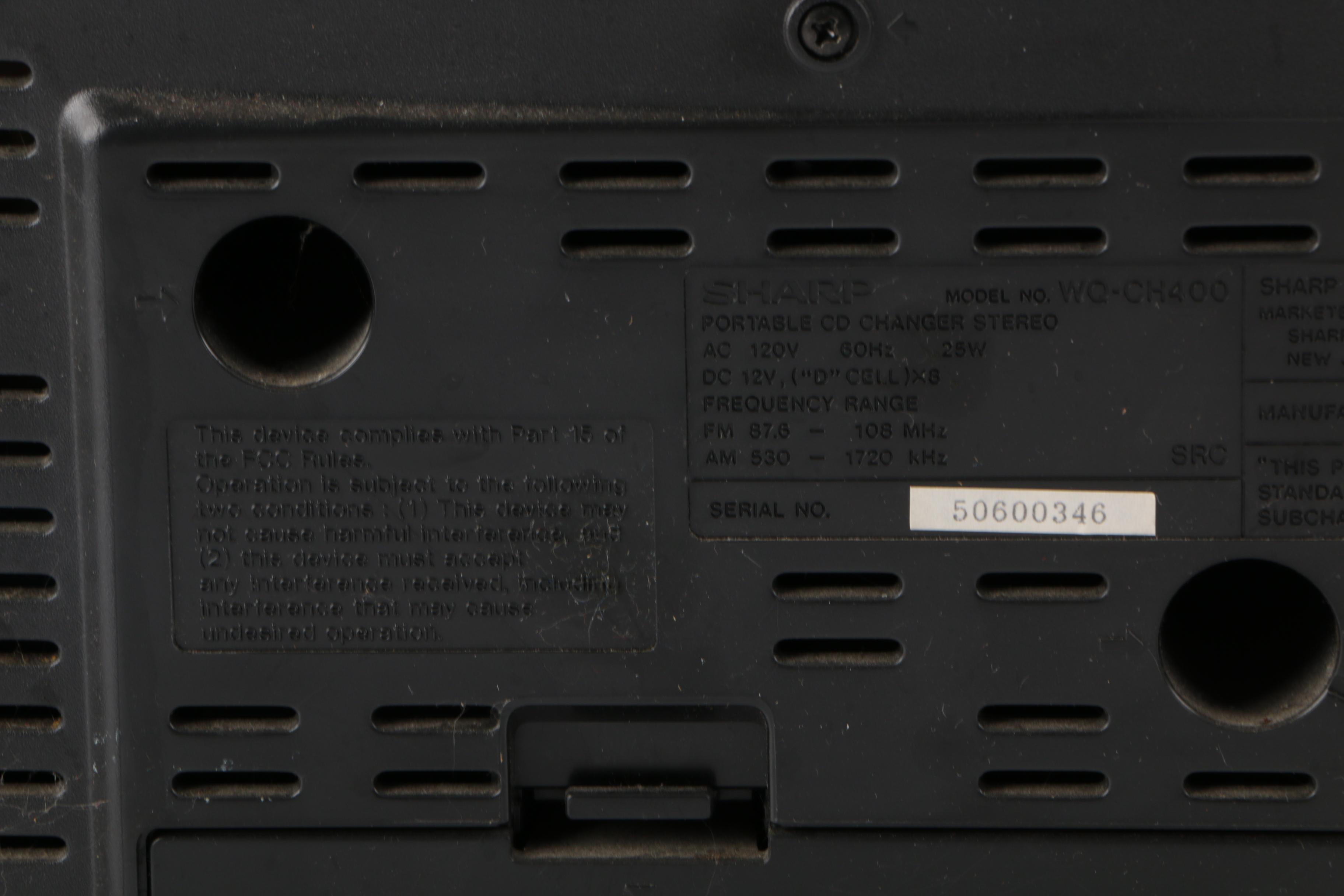 Sharp Five CD Boombox with SL Waber Surge Protector