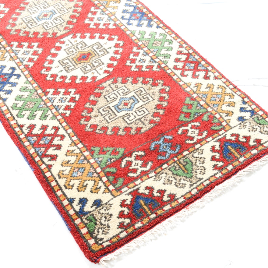 Hand-Knotted Indo-Caucasian Kazak Runner