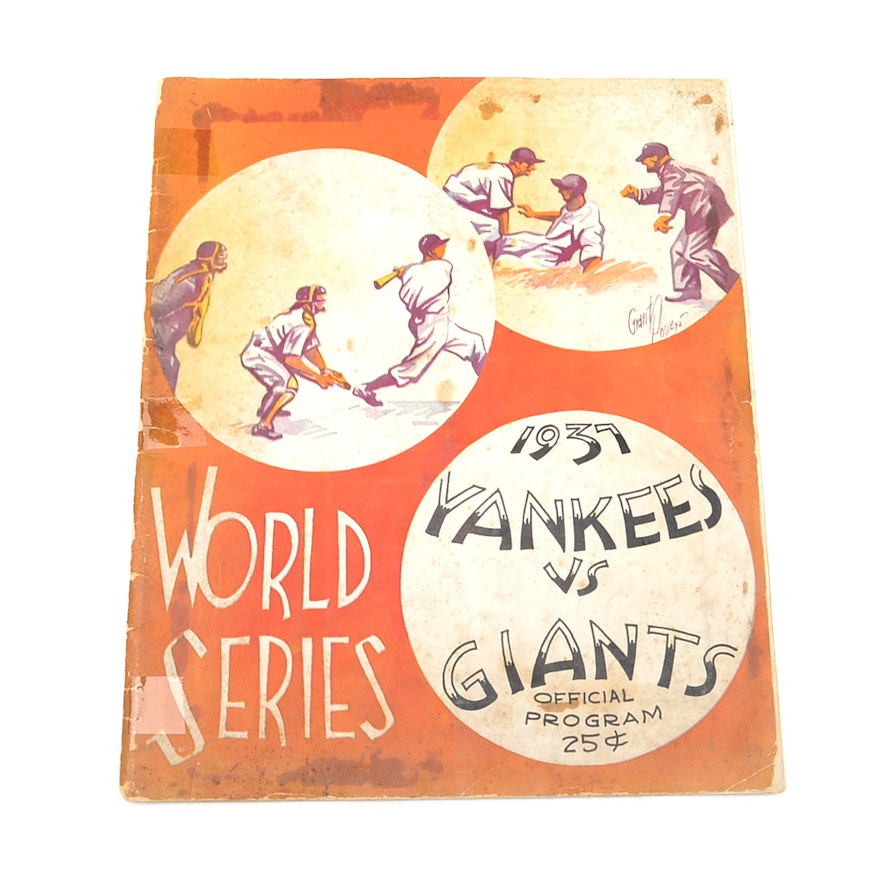 1937 New York Yankees Vs. New York Giants World Series Program