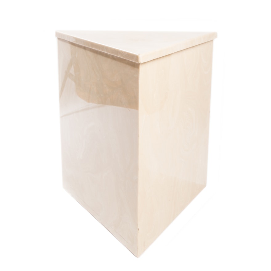Modern Triangular Marble Accent Table