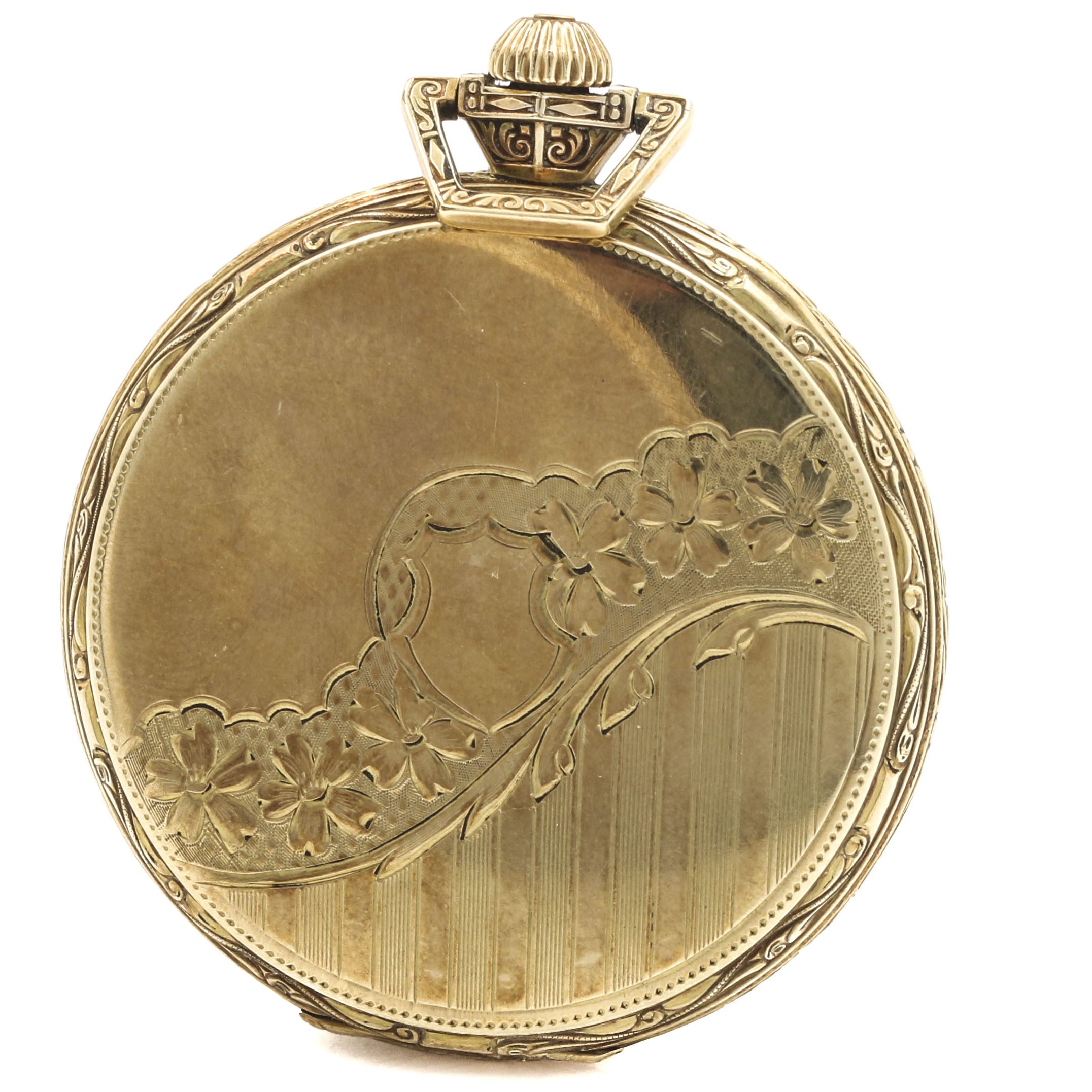 Vintage Elgin Gold Filled Open Face Pocket Watch