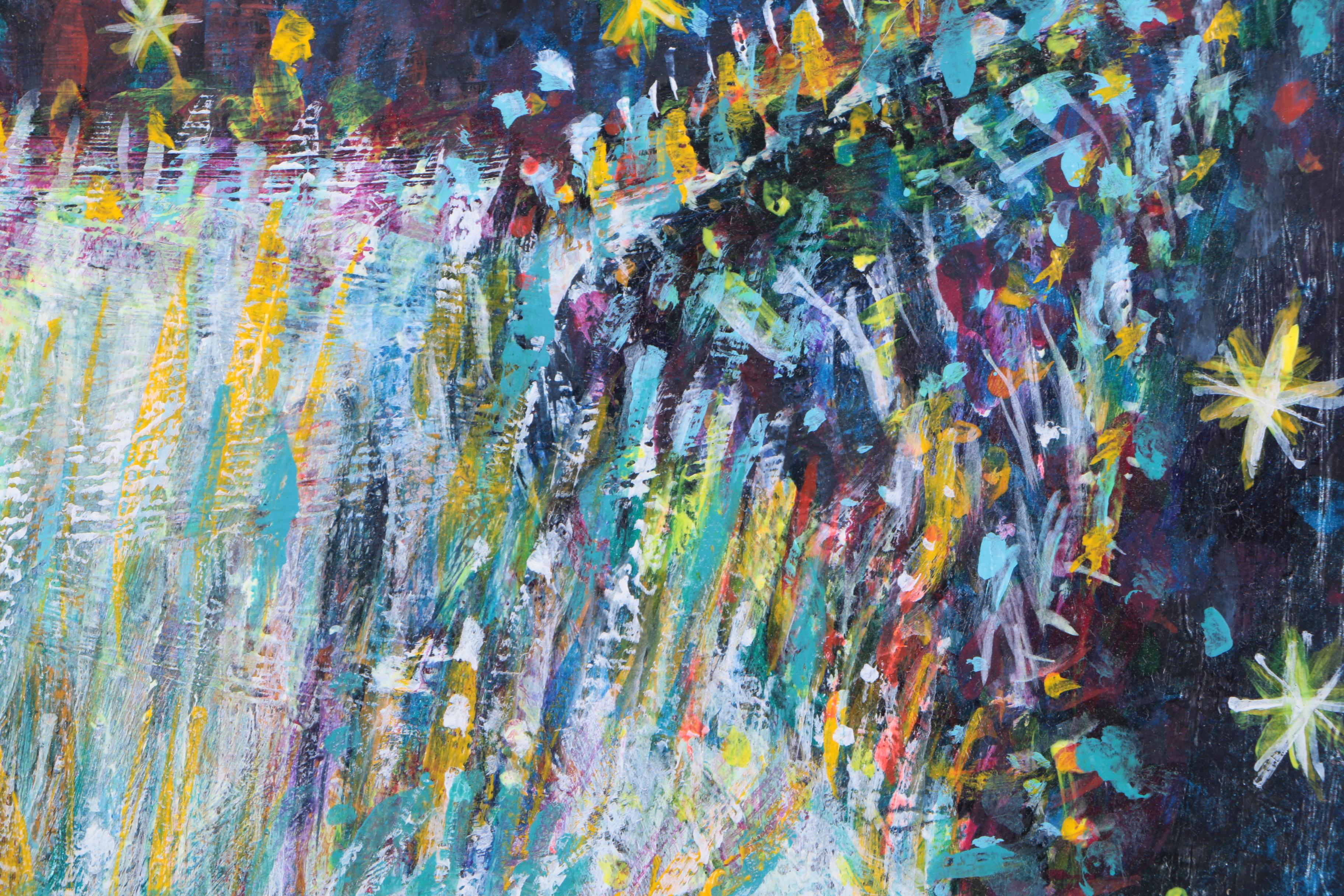 Oil Painting of A Cat in the Night Sky