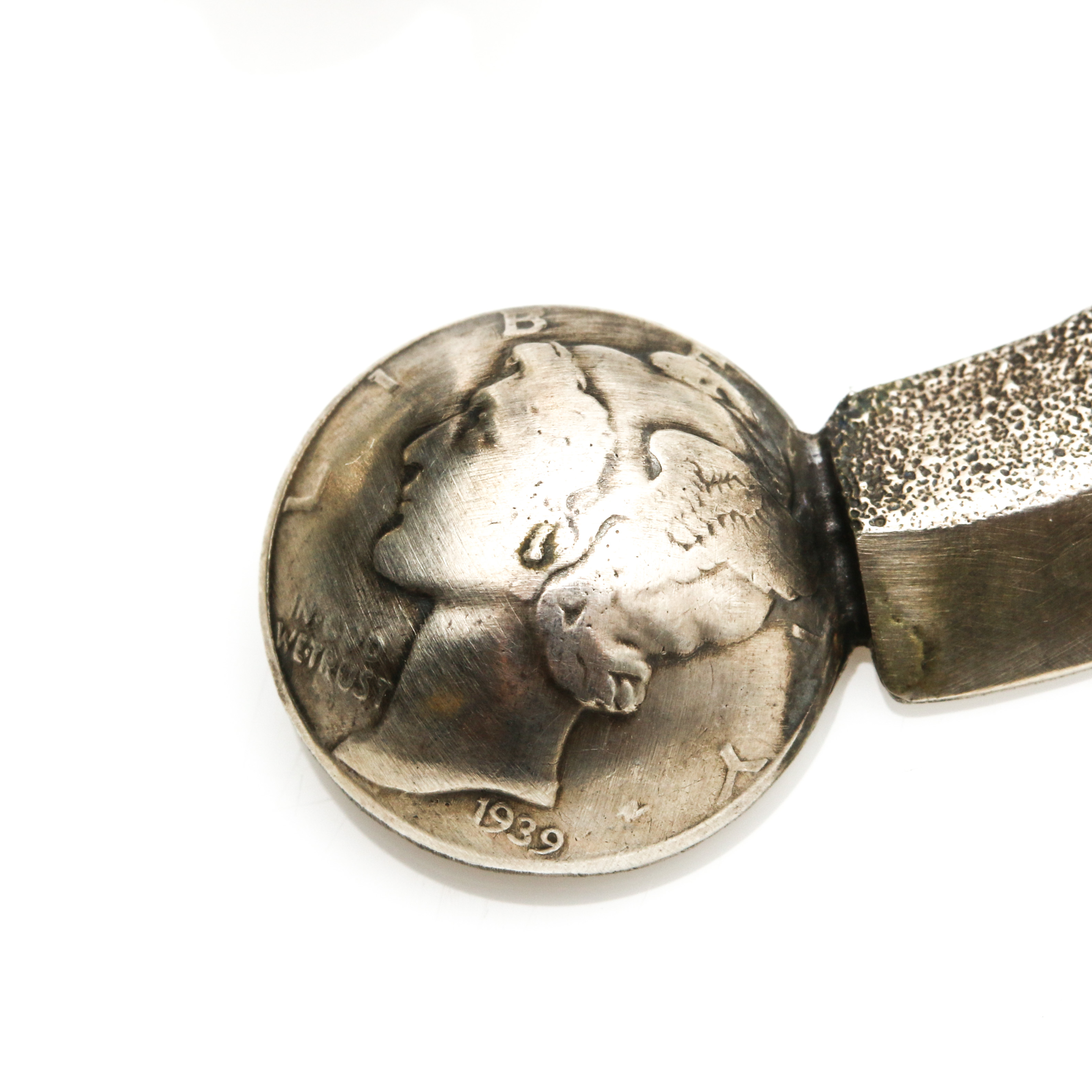 James McCabe Navajo Sterling & 900 Silver Turquoise Coin Squash Blossom Necklace