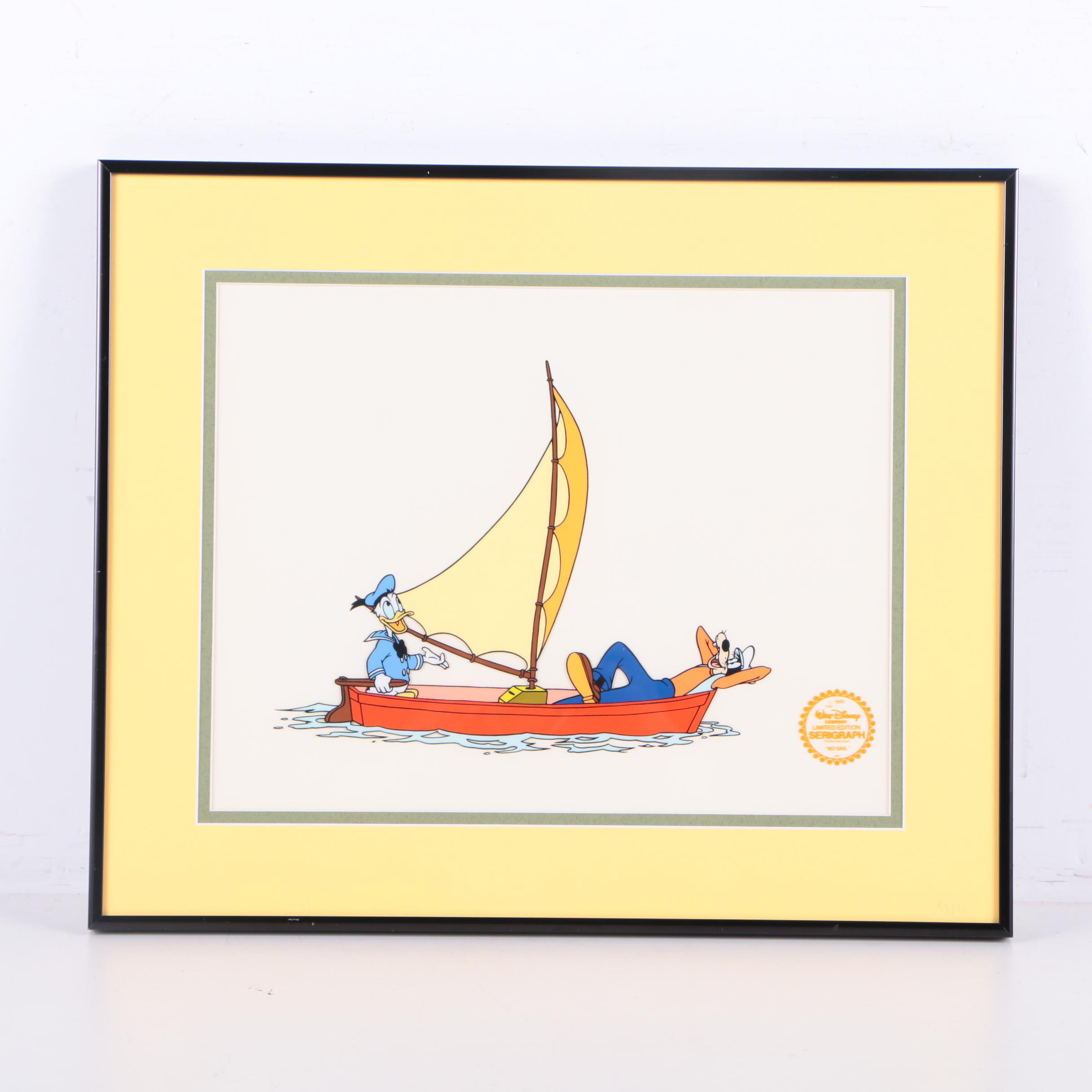 Limited Edition Serigraph on Paper of Donald Duck and Goofy "No Sail"