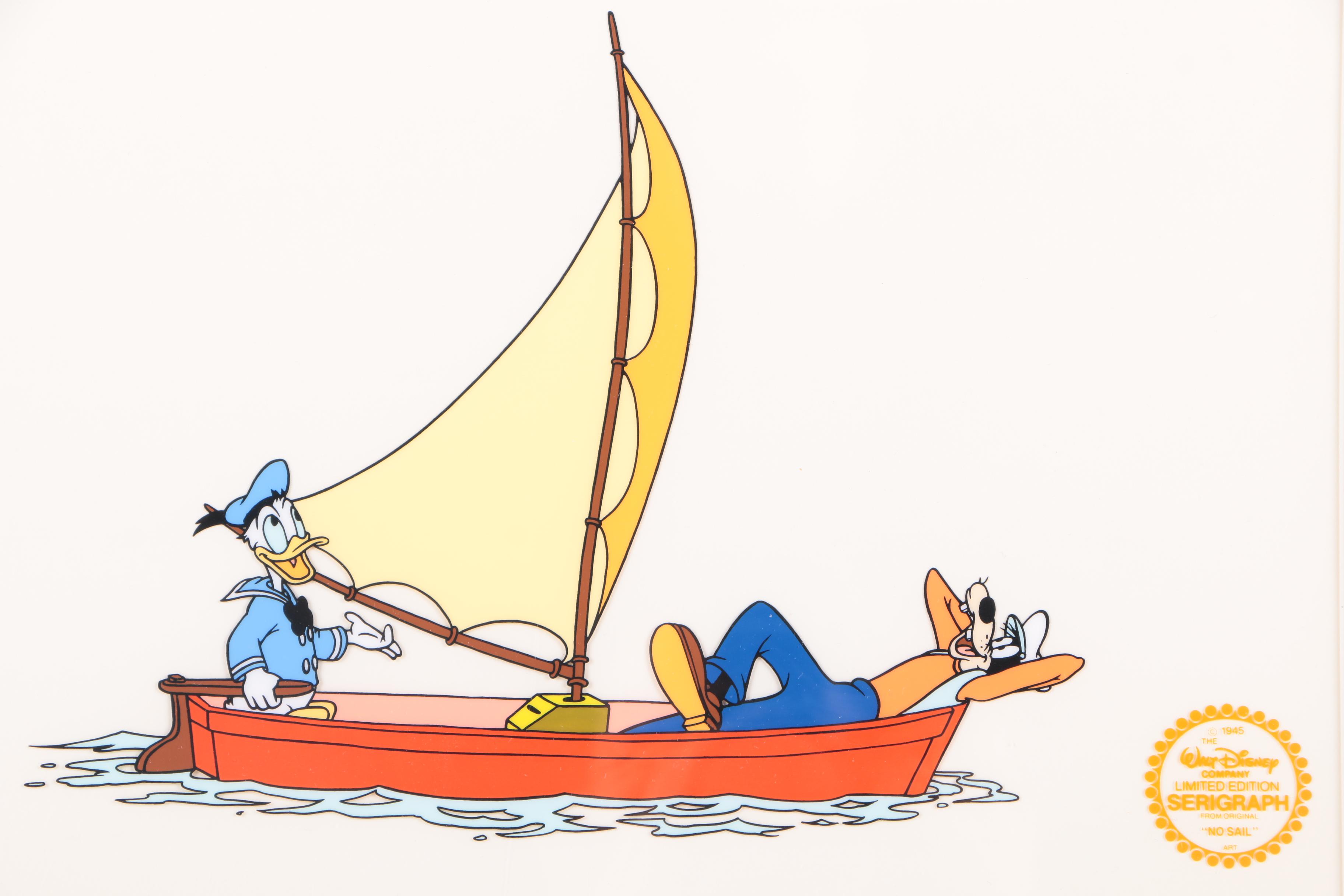 Limited Edition Serigraph on Paper of Donald Duck and Goofy "No Sail"