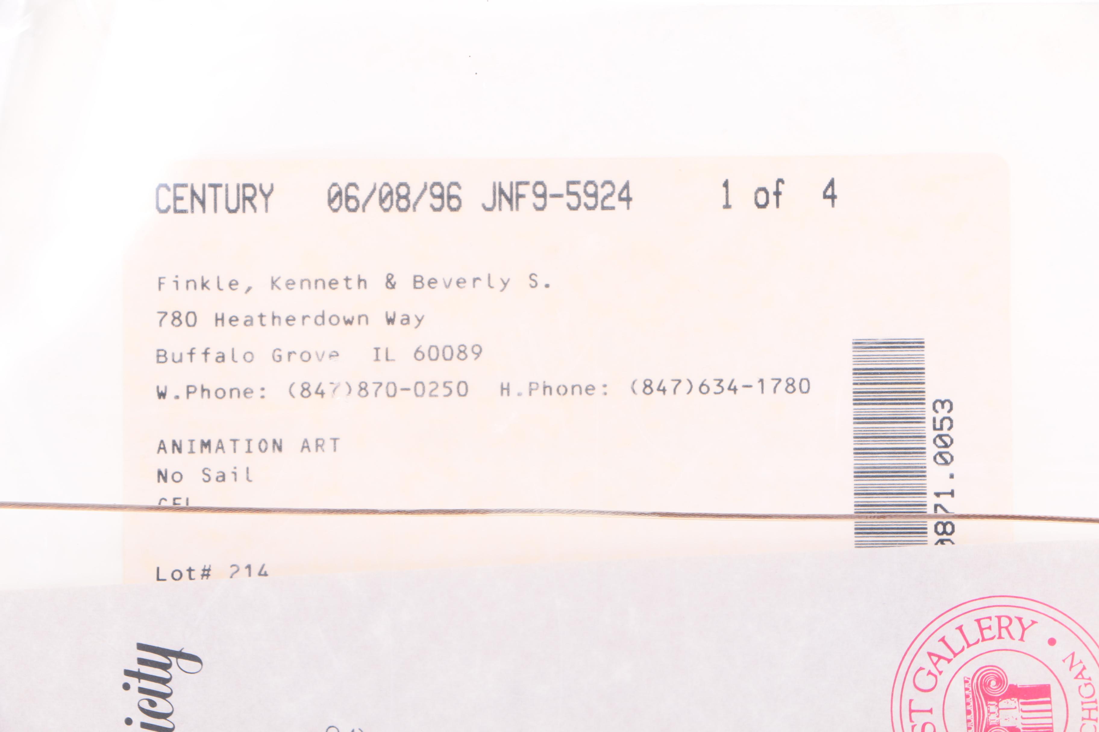 Limited Edition Serigraph on Paper of Donald Duck and Goofy "No Sail"