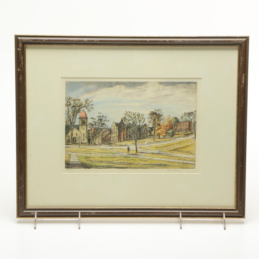 Edgar Holloway Limited Edition Hand Colored Etching