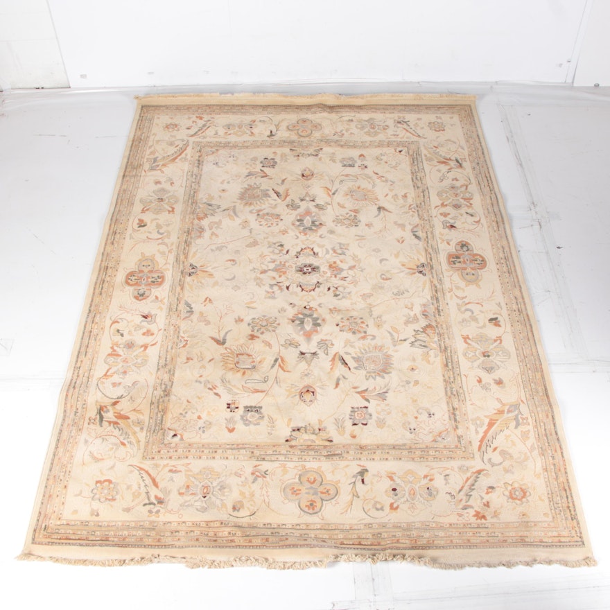 Vintage Power-Loomed Floral Area Rug