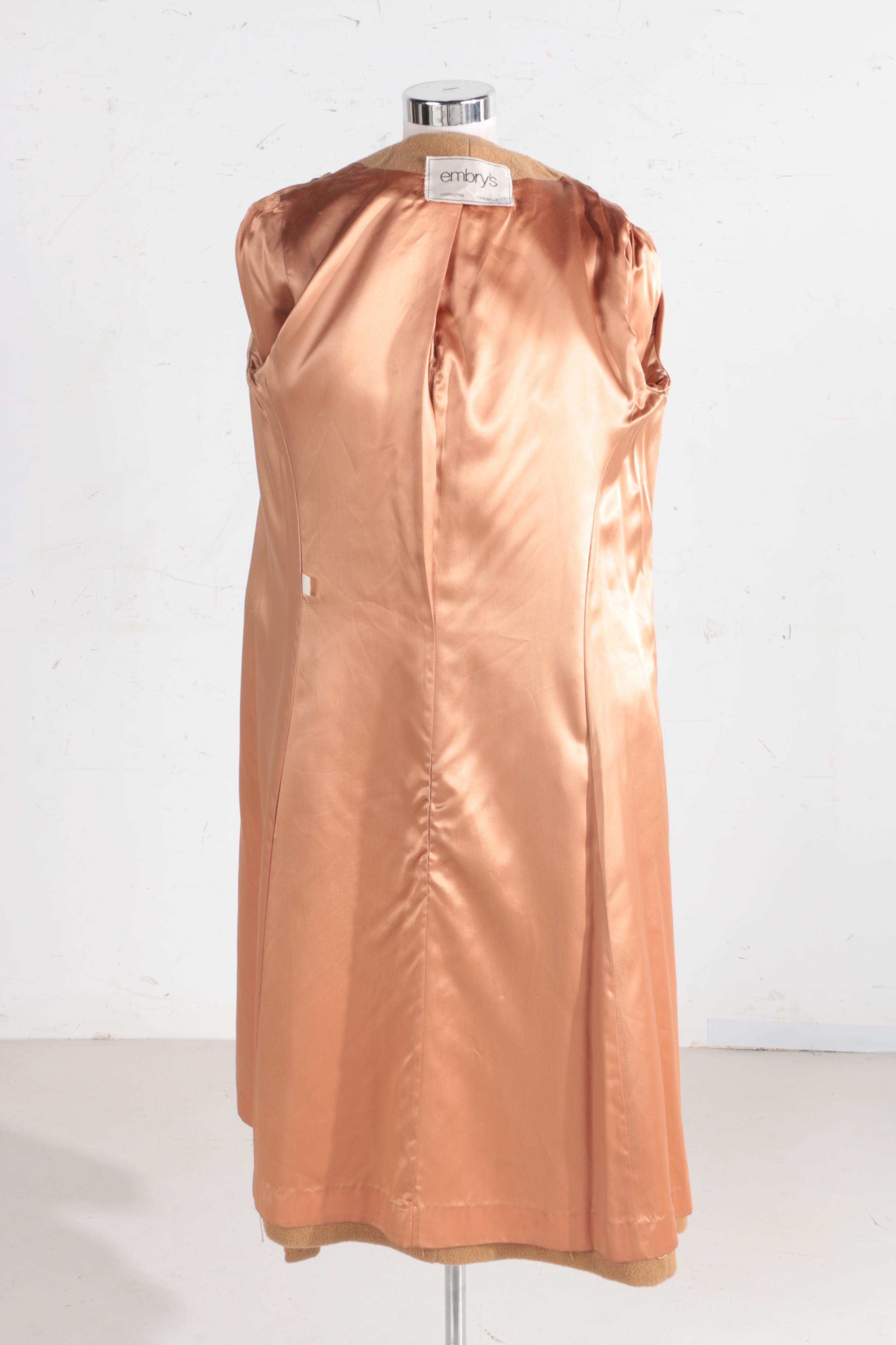 Women's Vintage Camel Hair and Fox Fur Coat