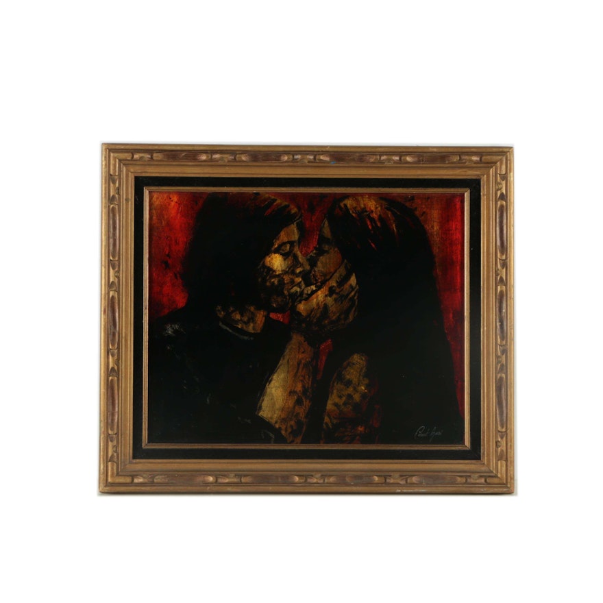 Original Count Angelo Agazzi Reverse Painting under Glass
