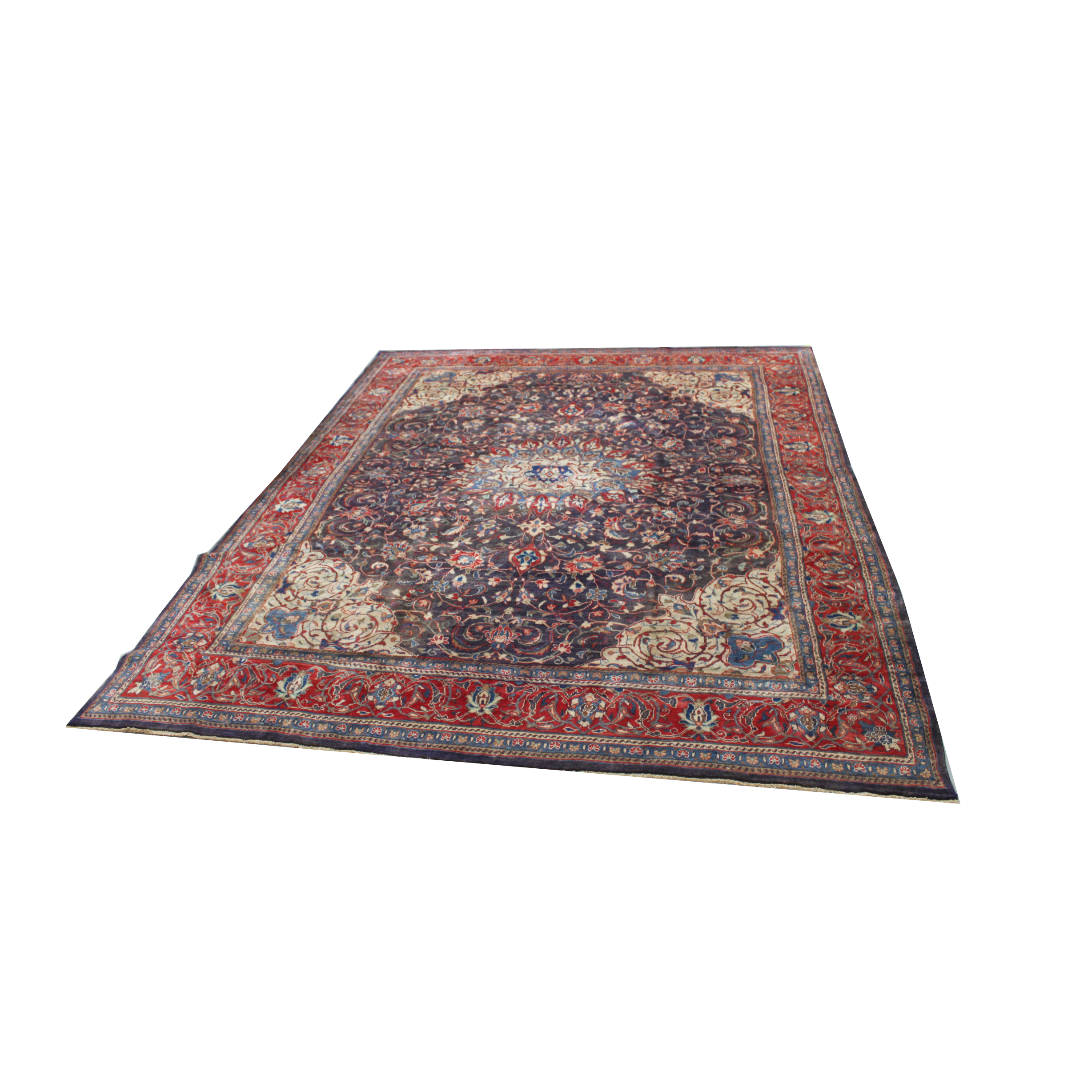 Hand-Knotted Persian Mohajeran Sarouk Area Rug