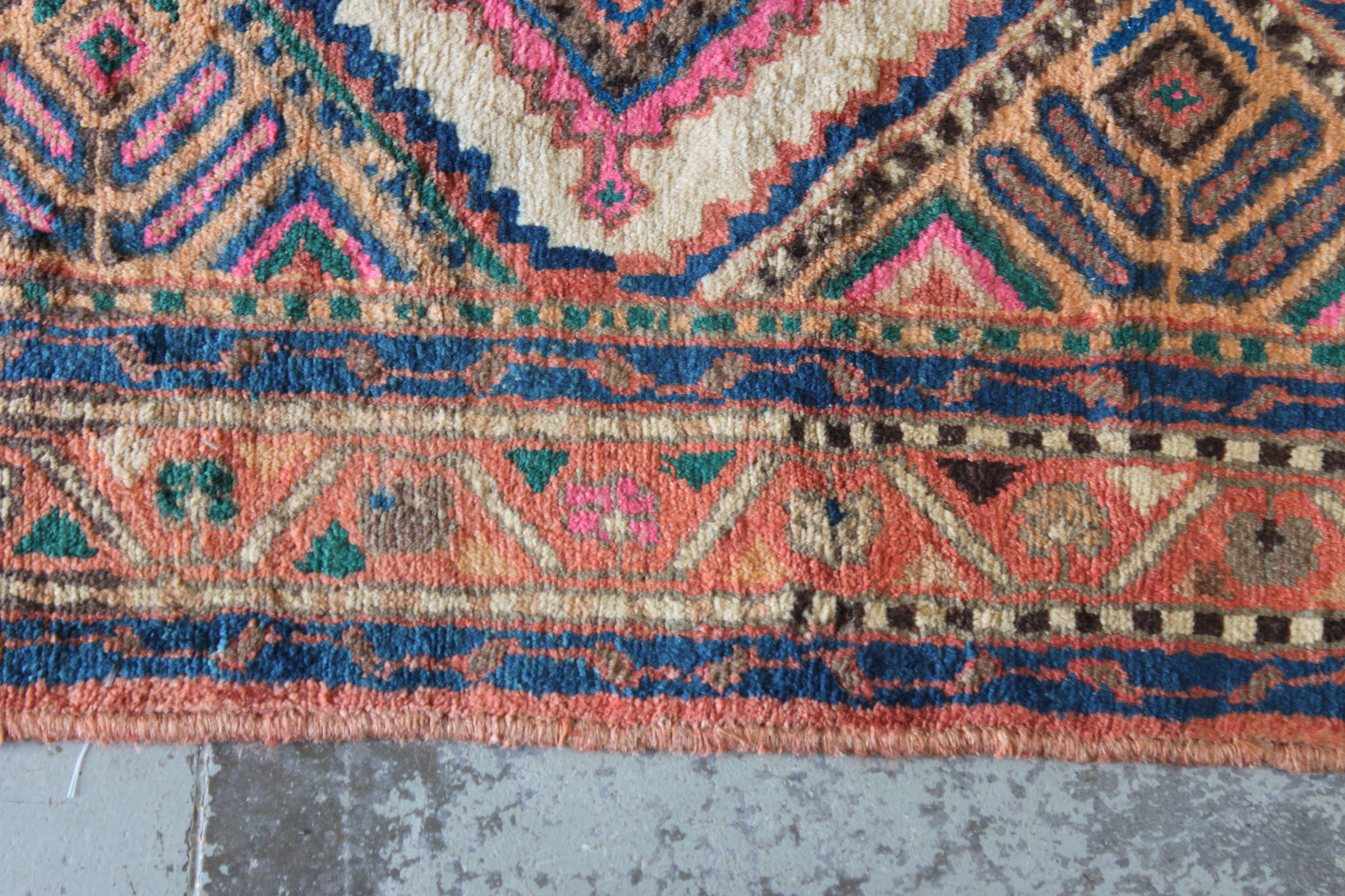Hand-Knotted Persian Heriz Carpet Runner