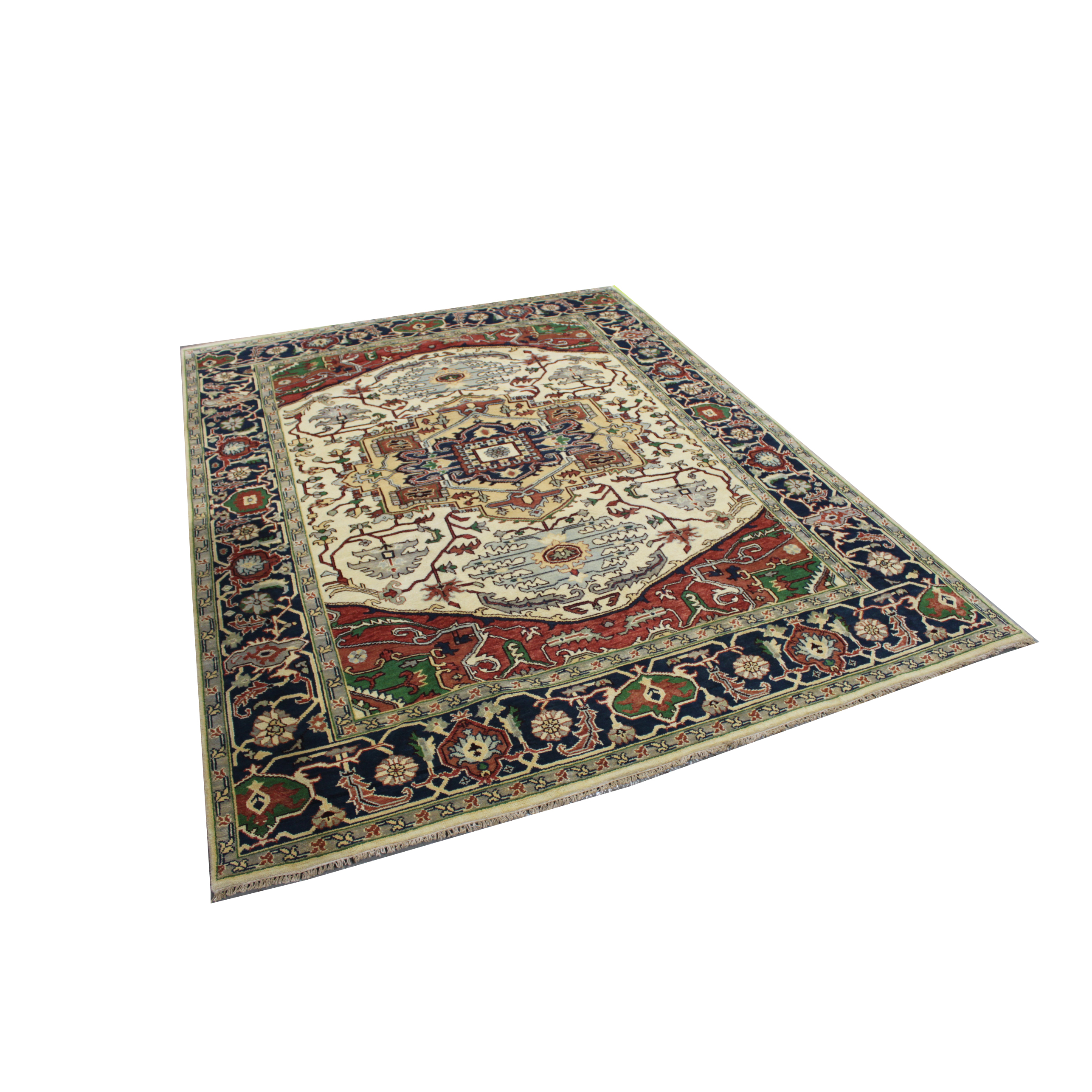 Hand-Knotted Indo-Persian Bakhshayesh Heriz Area Rug
