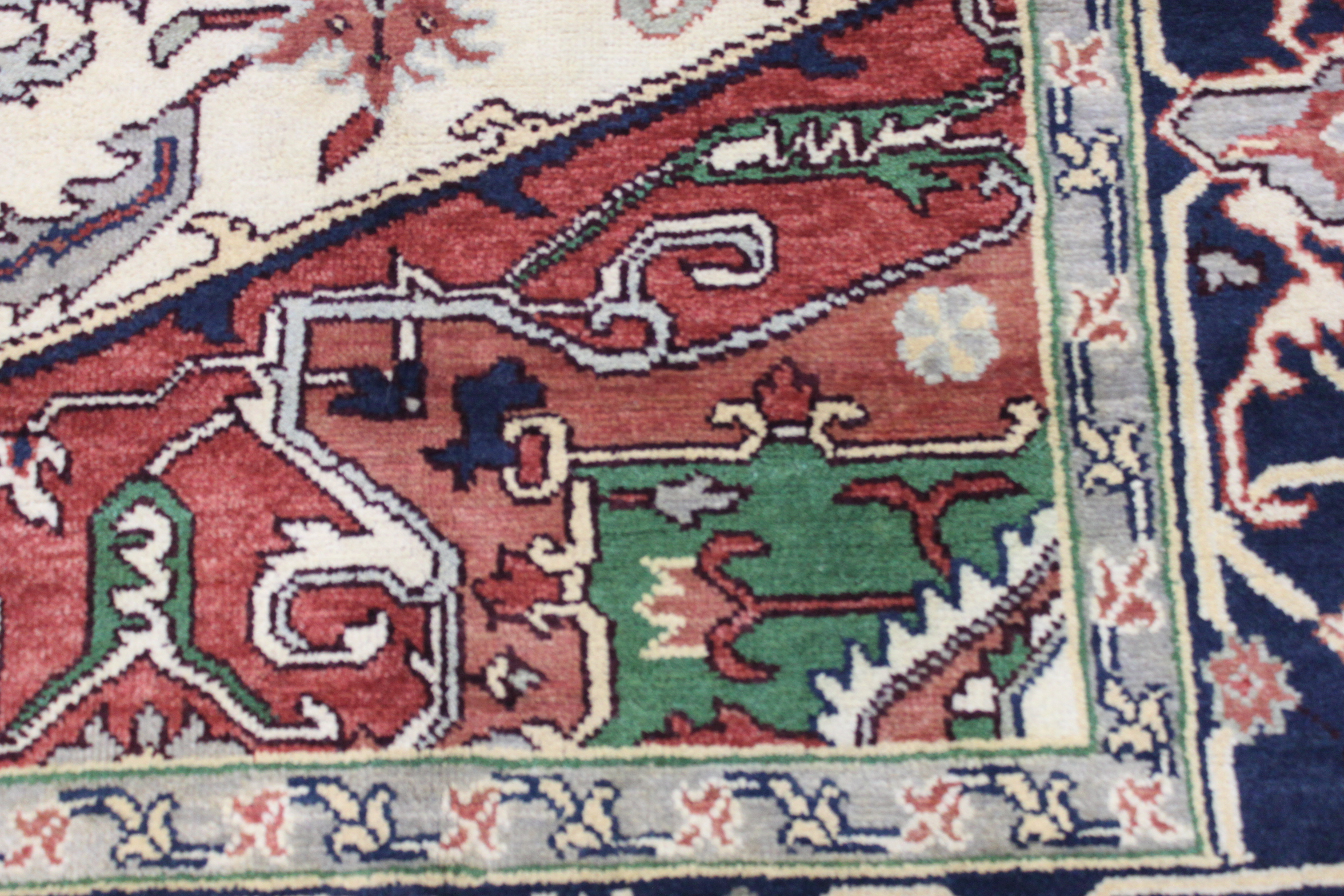 Hand-Knotted Indo-Persian Bakhshayesh Heriz Area Rug