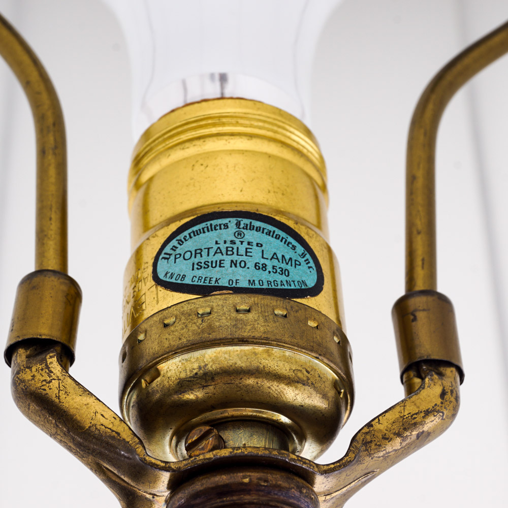 Vintage Oak Table Lamp by Leviton