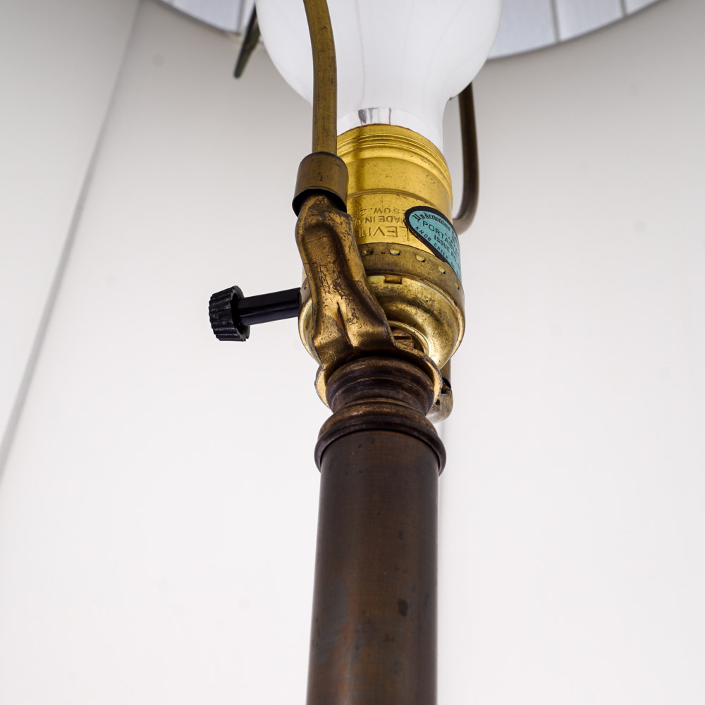 Vintage Oak Table Lamp by Leviton