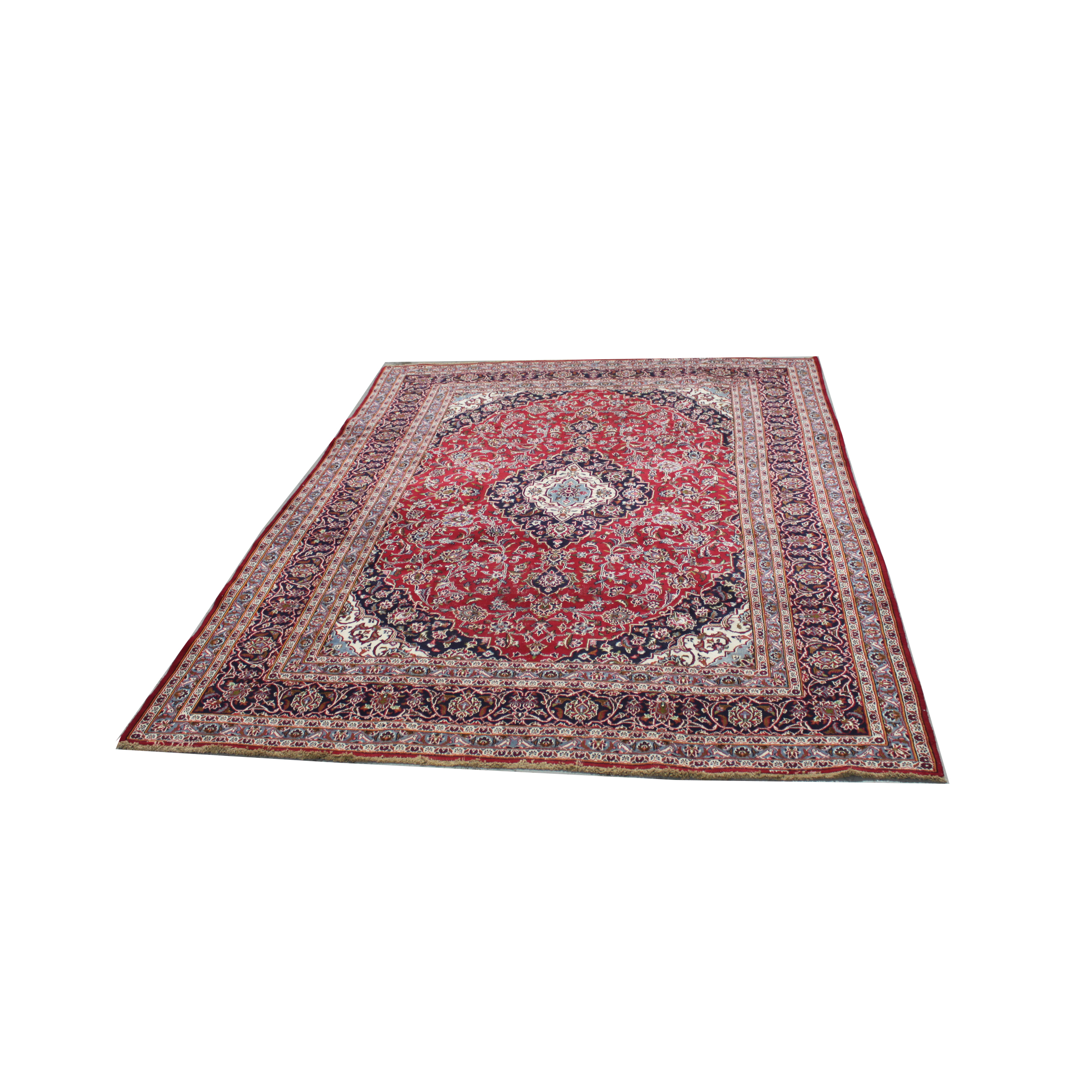 Hand-Knotted Persian Kashan Area Rug