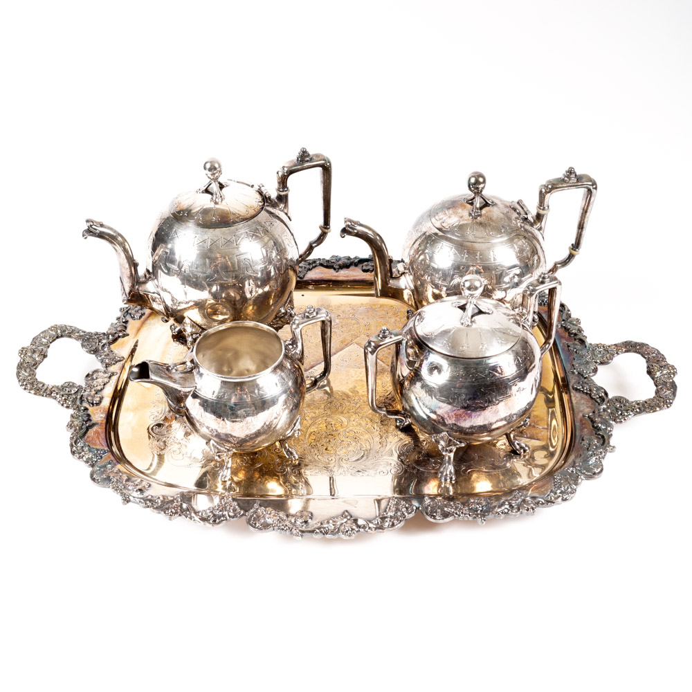 Vintage Reed & Barton Silver Plate Tea and Coffee Set