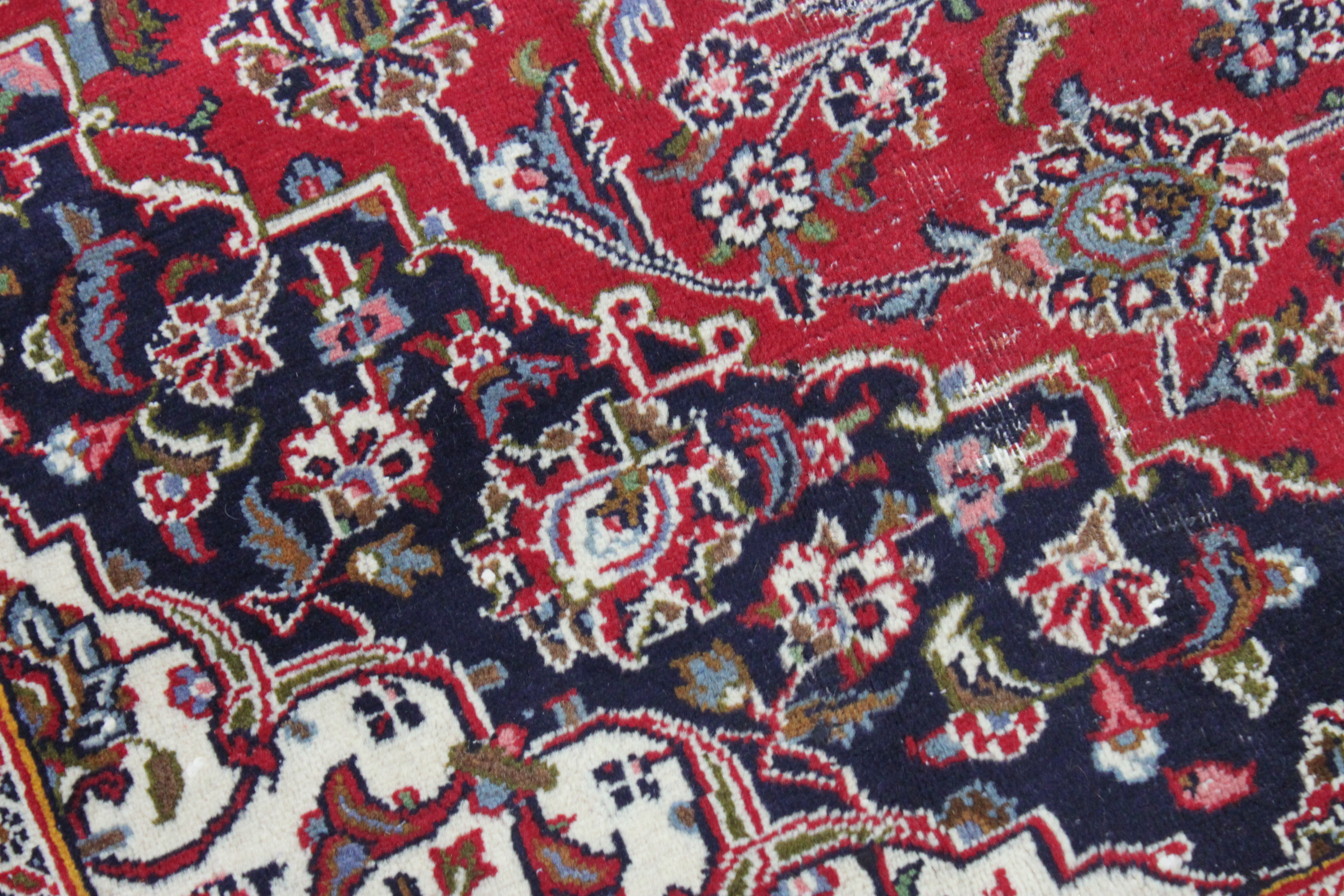 Hand-Knotted Persian Kashan Area Rug