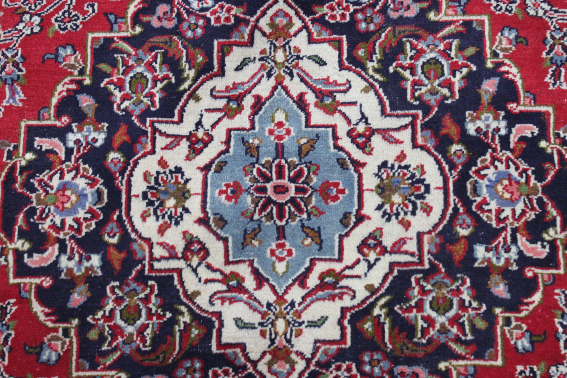 Hand-Knotted Persian Kashan Area Rug