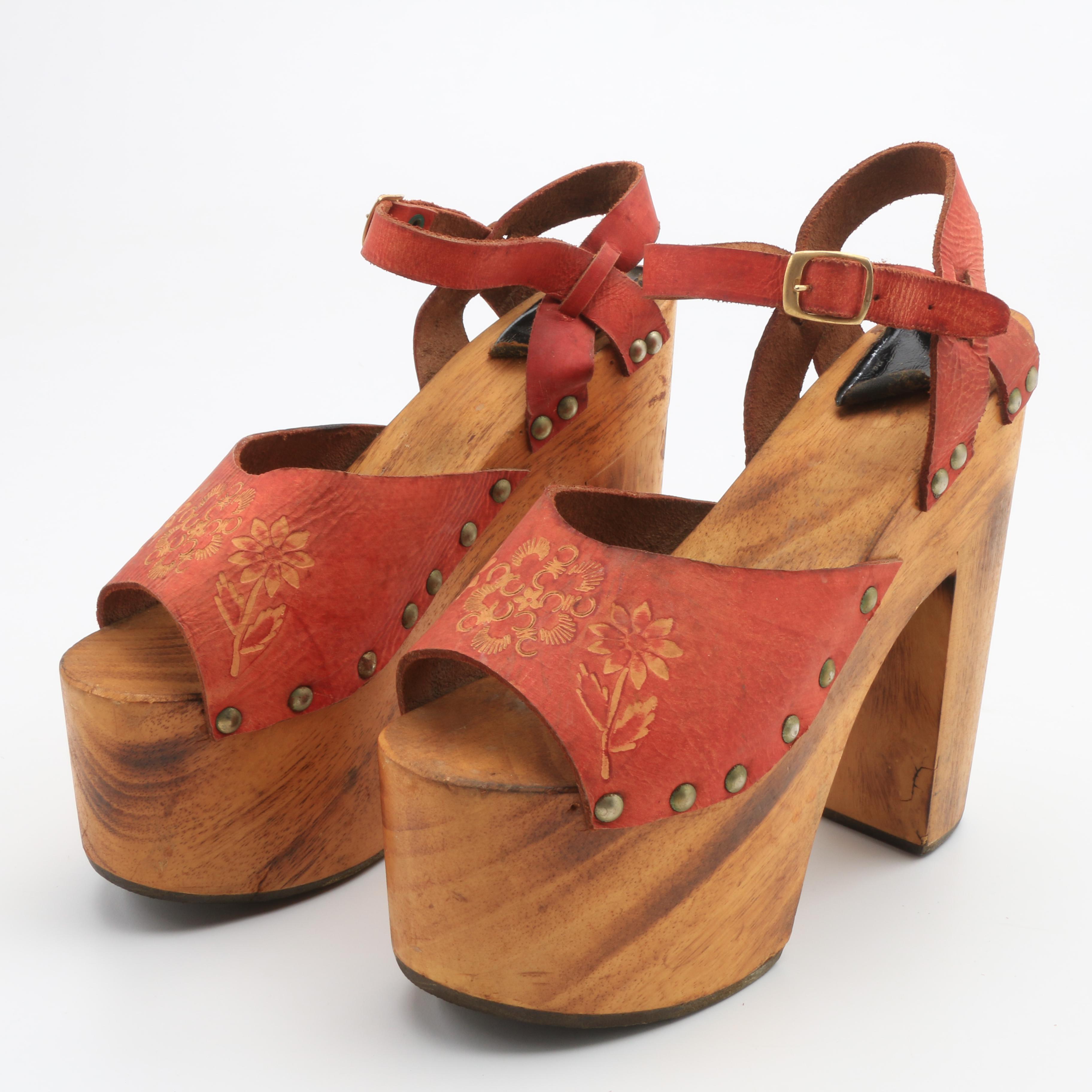 Circa 1970s Olé Brand Platform Sandals