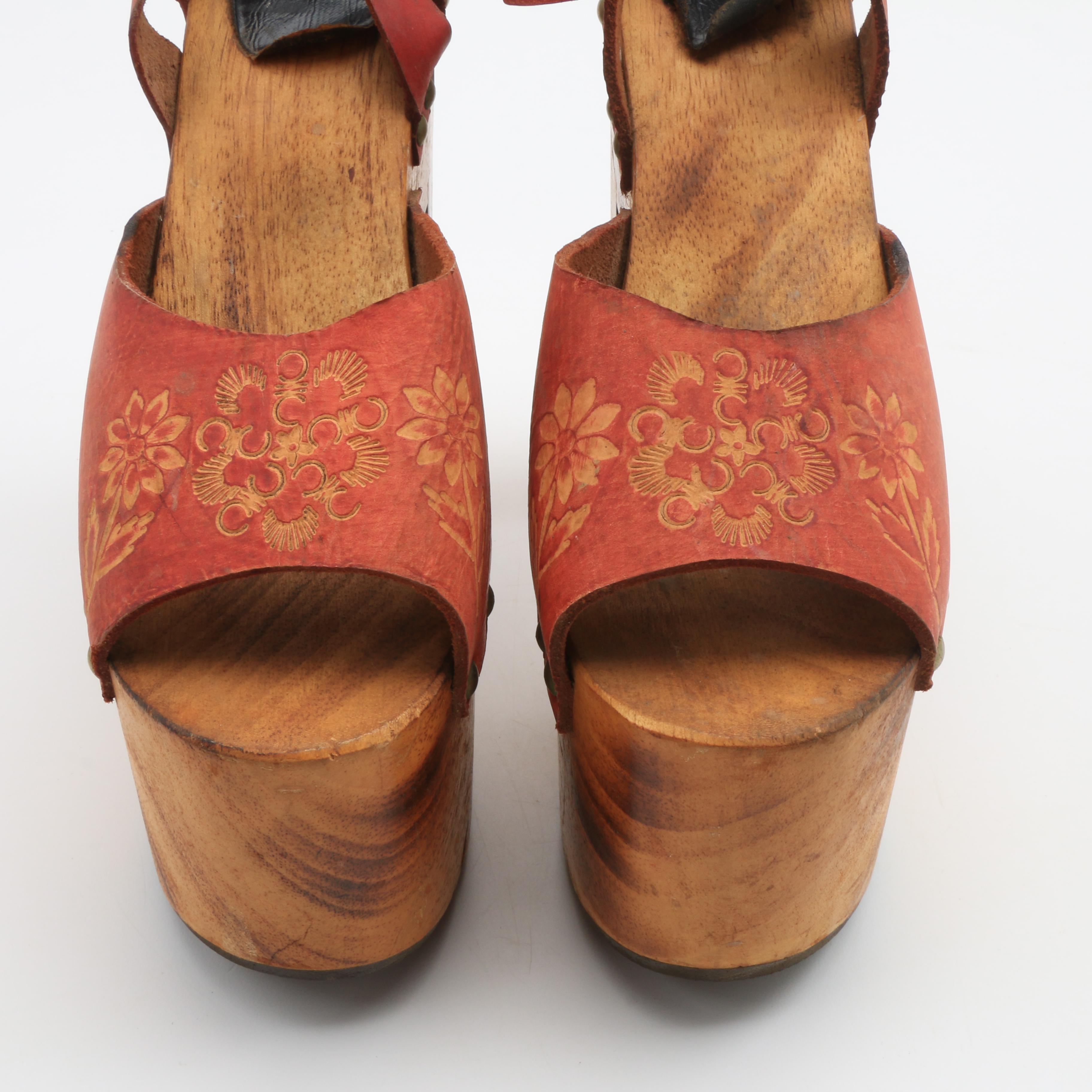 Circa 1970s Olé Brand Platform Sandals