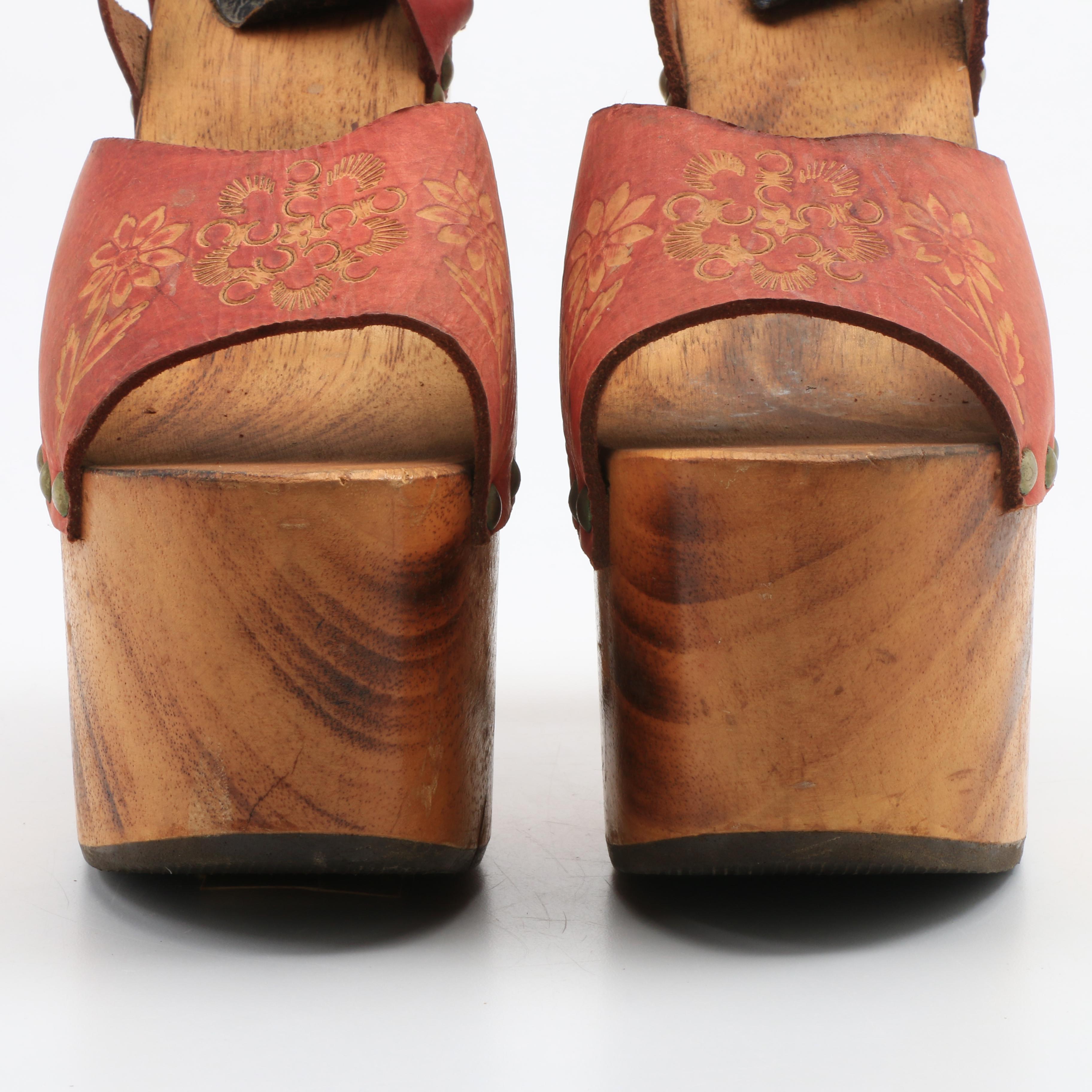 Circa 1970s Olé Brand Platform Sandals