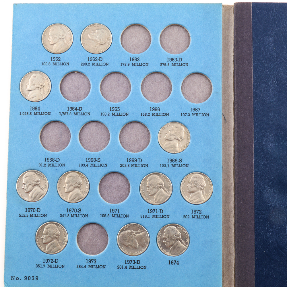 Two Whitman Binders of Jefferson Nickels