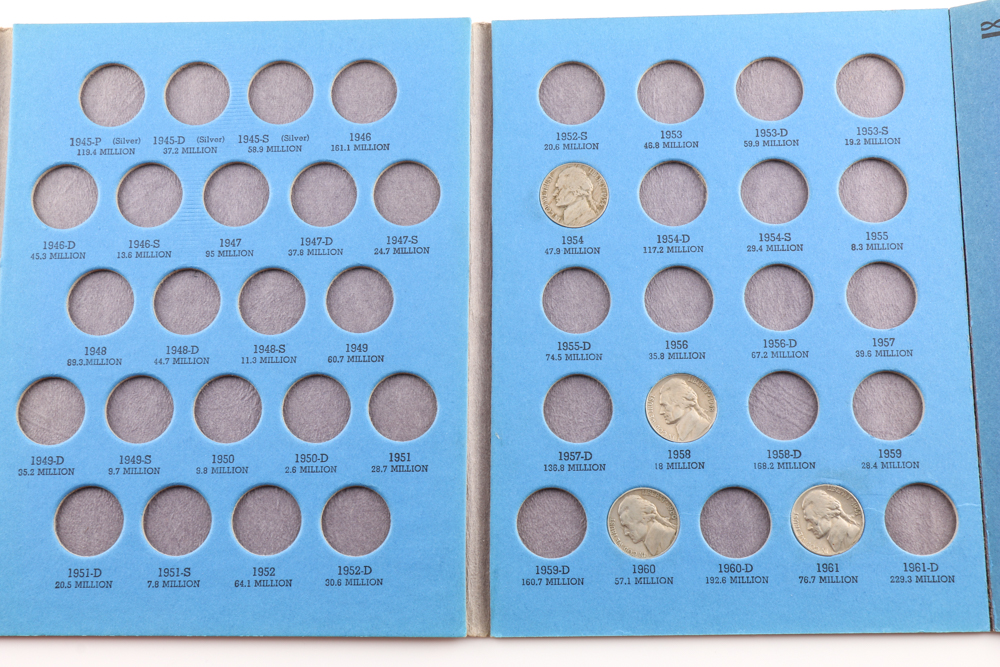 Two Whitman Binders of Jefferson Nickels