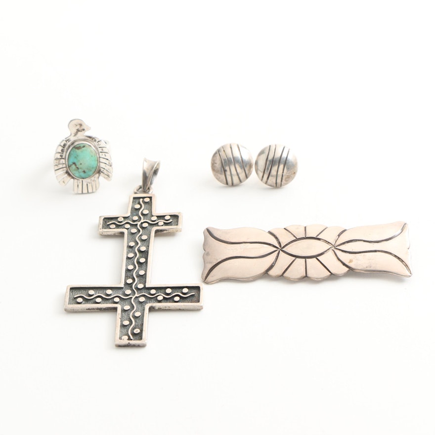 Sterling Silver Jewelry Featuring Lincoln Robert Navajo and Turquoise