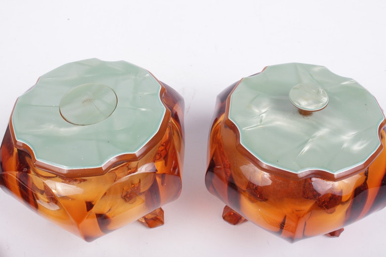 Pearled Aqwalite Vanity Set