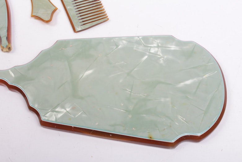 Pearled Aqwalite Vanity Set