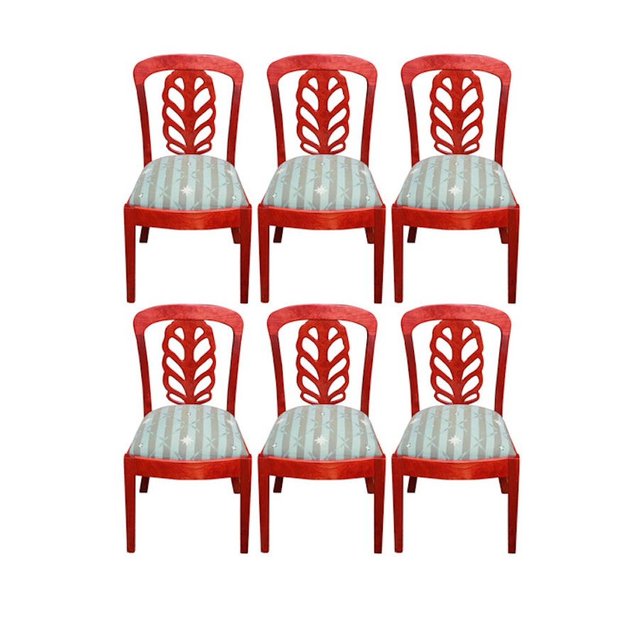 Set of Six Cherry Dining Chairs