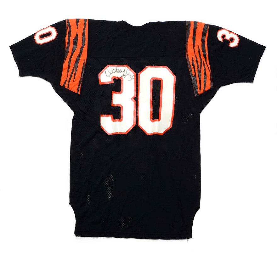 Ickey Woods Bengals Signed Football Jersey