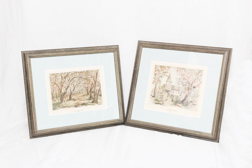 Pair of Brenda Councill Etchings