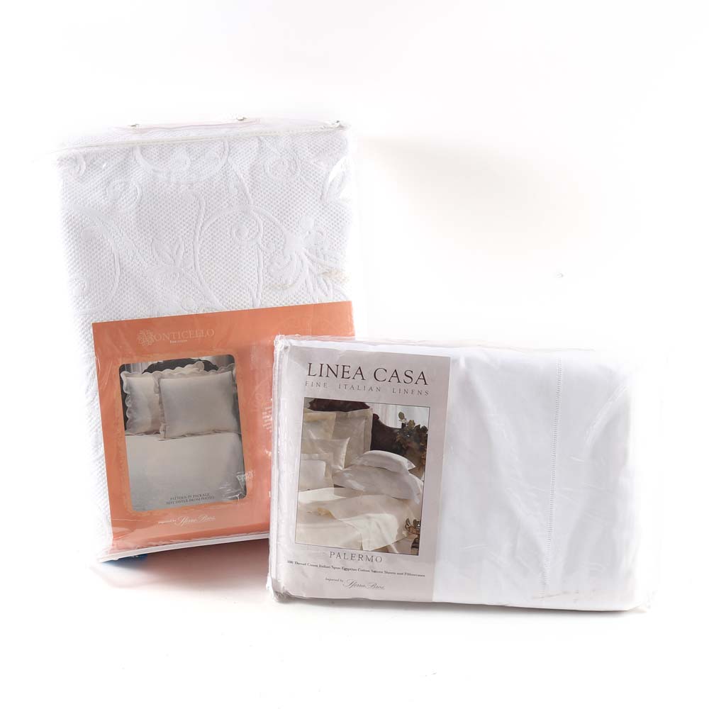 Sferra Bros. Matelasse and Egyptian Cotton King Bedding Set