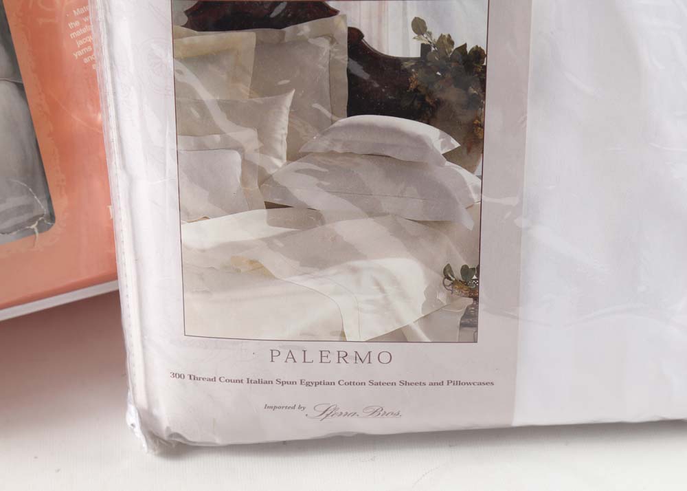 Sferra Bros. Matelasse and Egyptian Cotton King Bedding Set