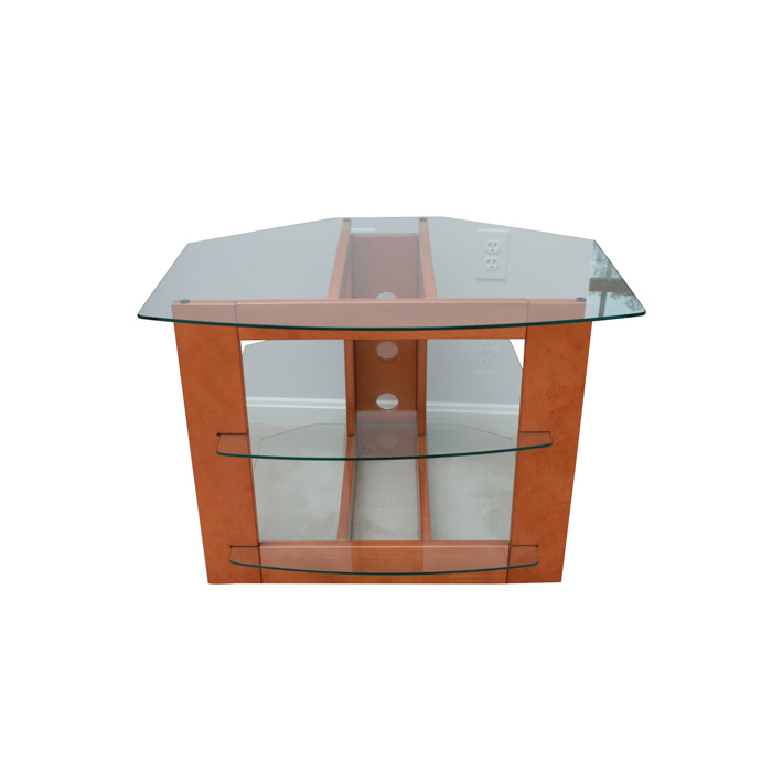 Glass and Wood Television Stand